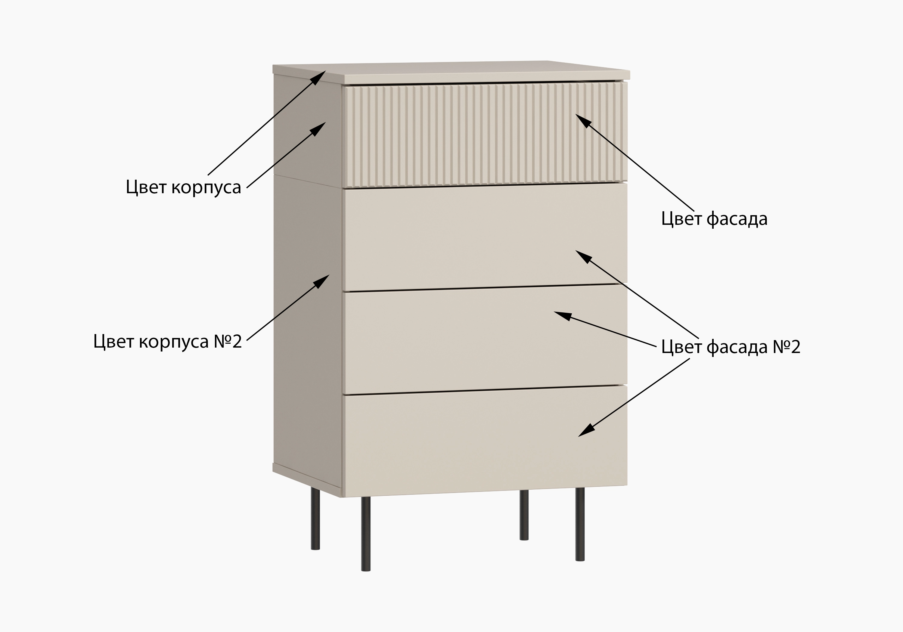 Комод с 4 ящиками Катания-1
