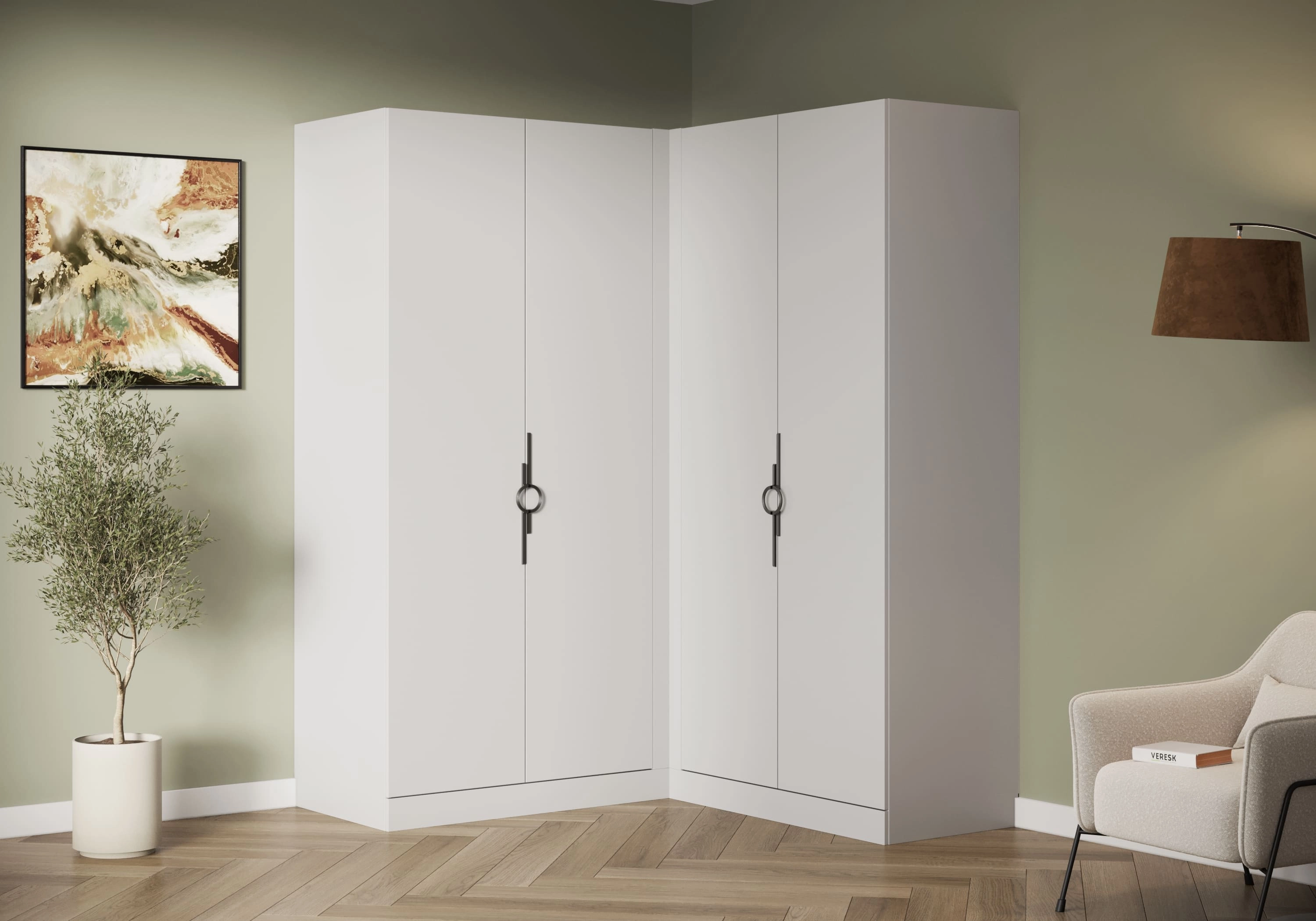 Распашной шкаф угловой Элавия-2-550