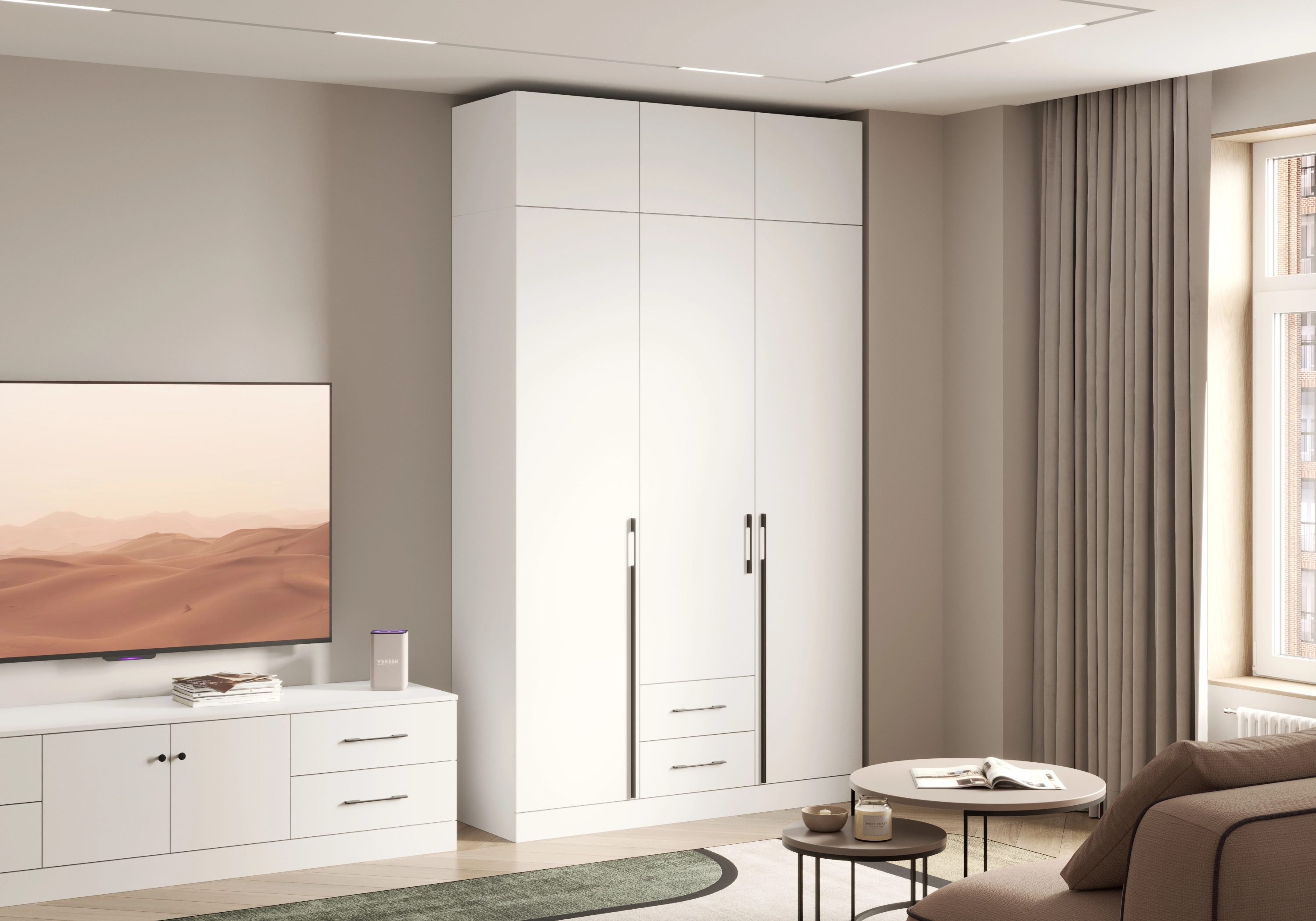 Распашной шкаф Капса-3.1.2 с антресолью