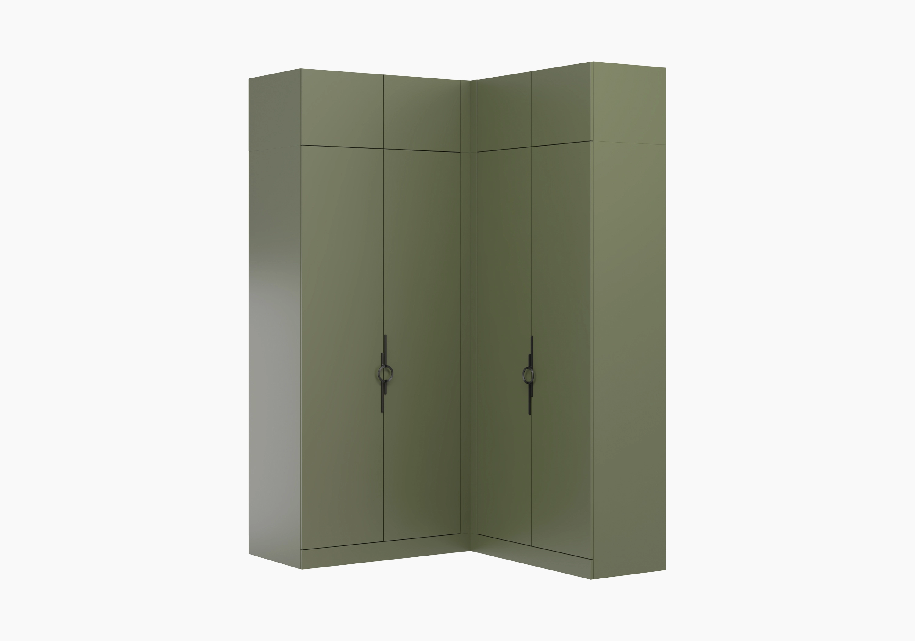 Распашной шкаф угловой Элавия-2-500 с антресолью