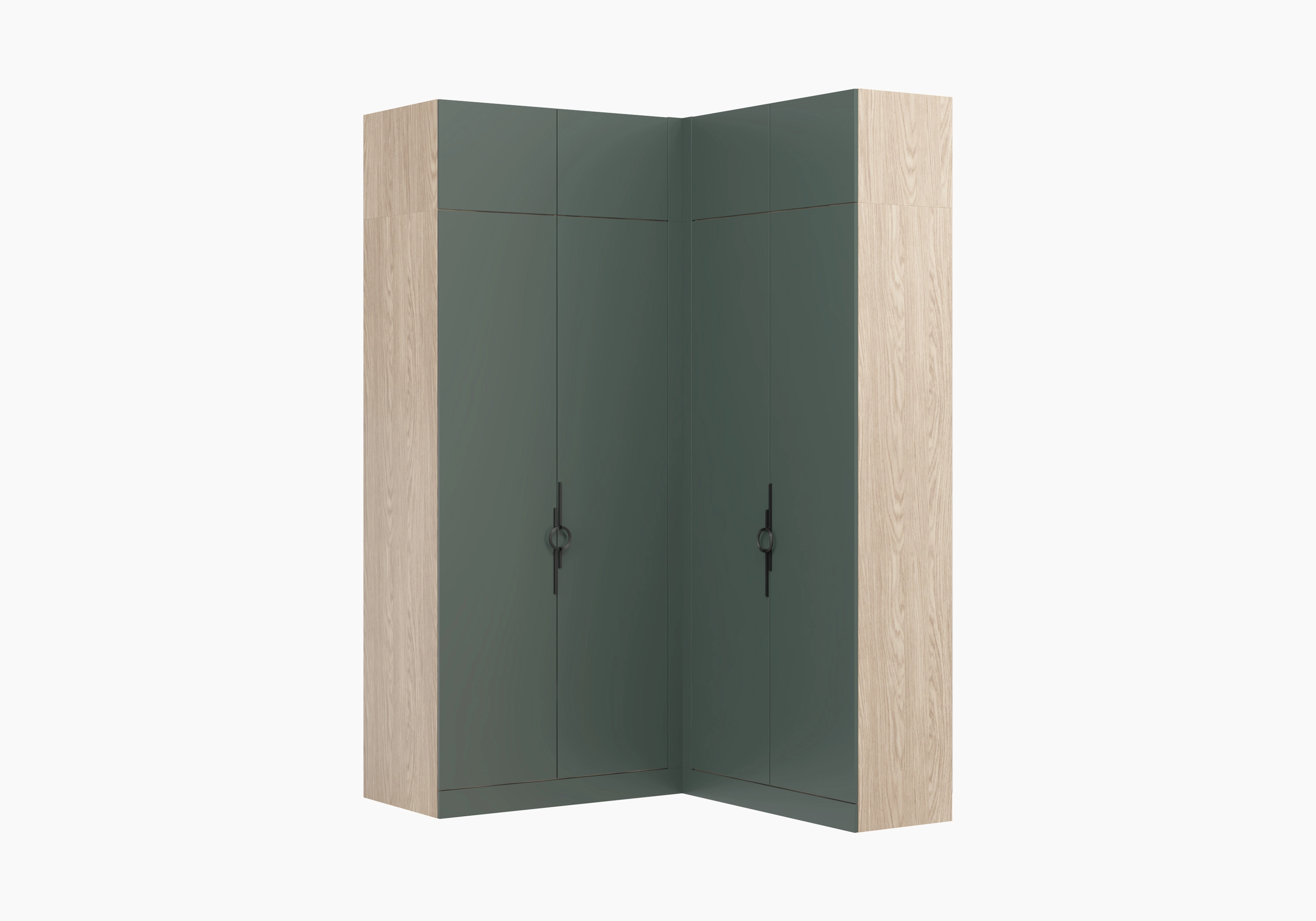 Распашной шкаф угловой Элавия-2-450 Премиум с антресолью