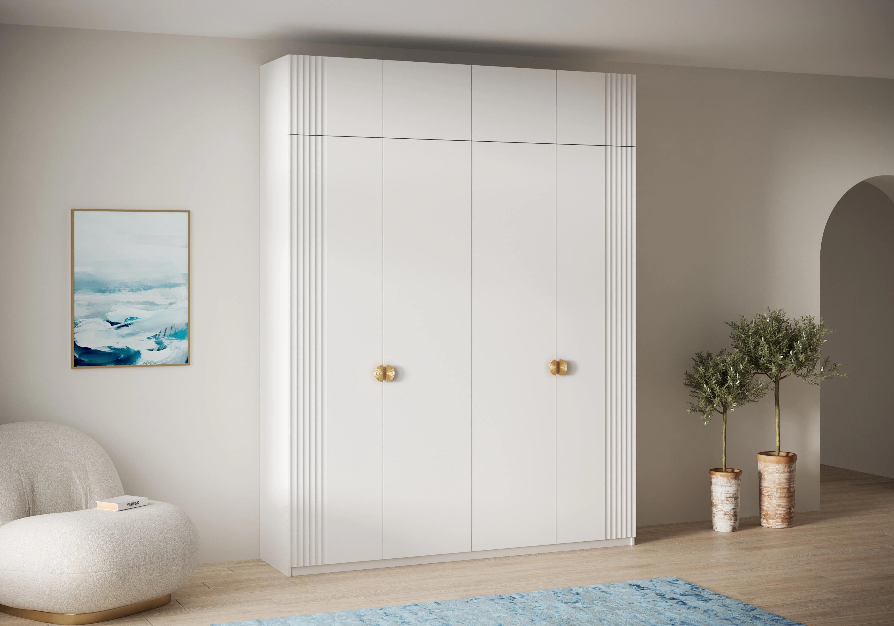 Распашной шкаф Санторини-4 Лайф с антресолью