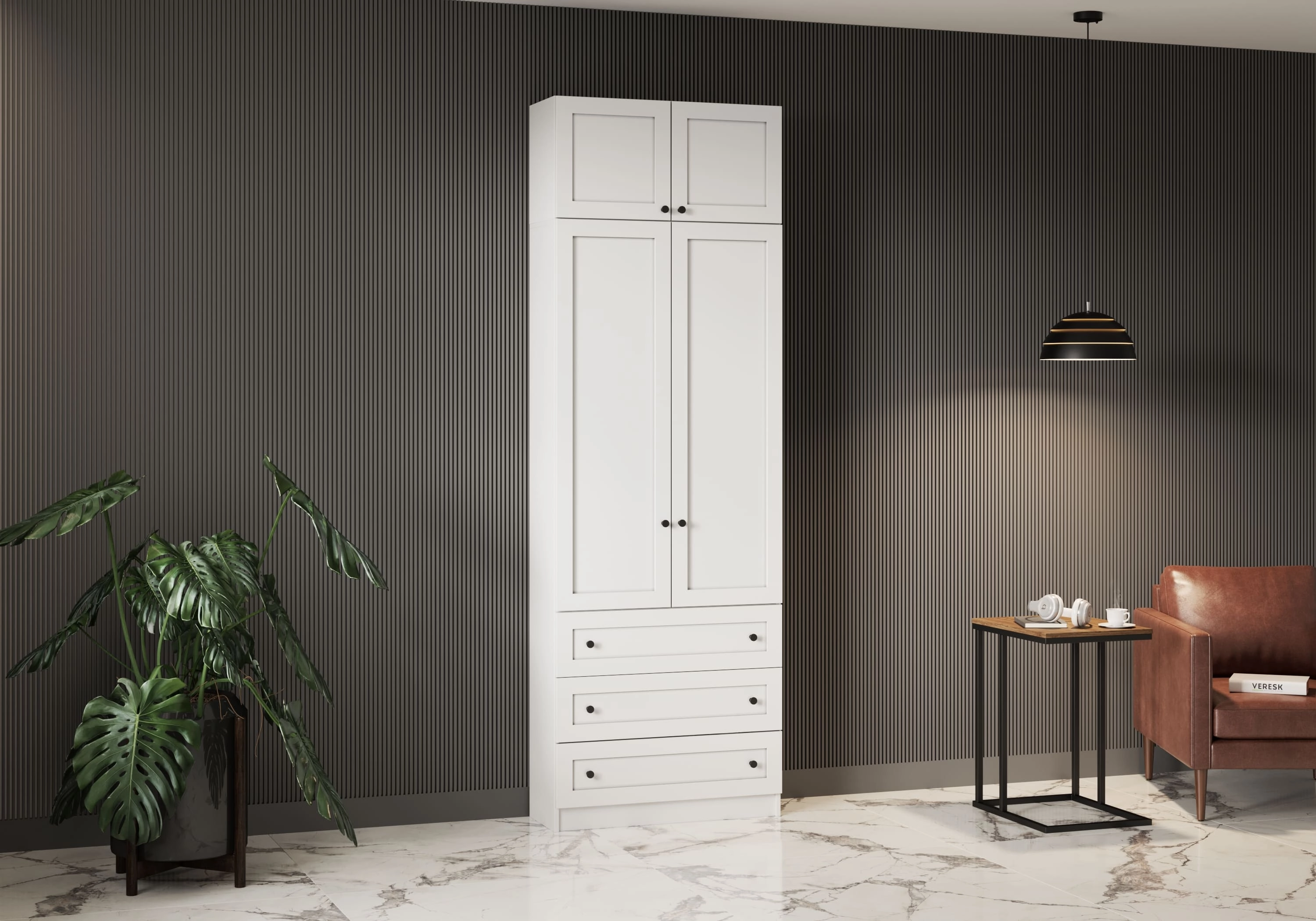 Книжный шкаф Лестер-8+А3 с ящиками и антресолью - фото №1