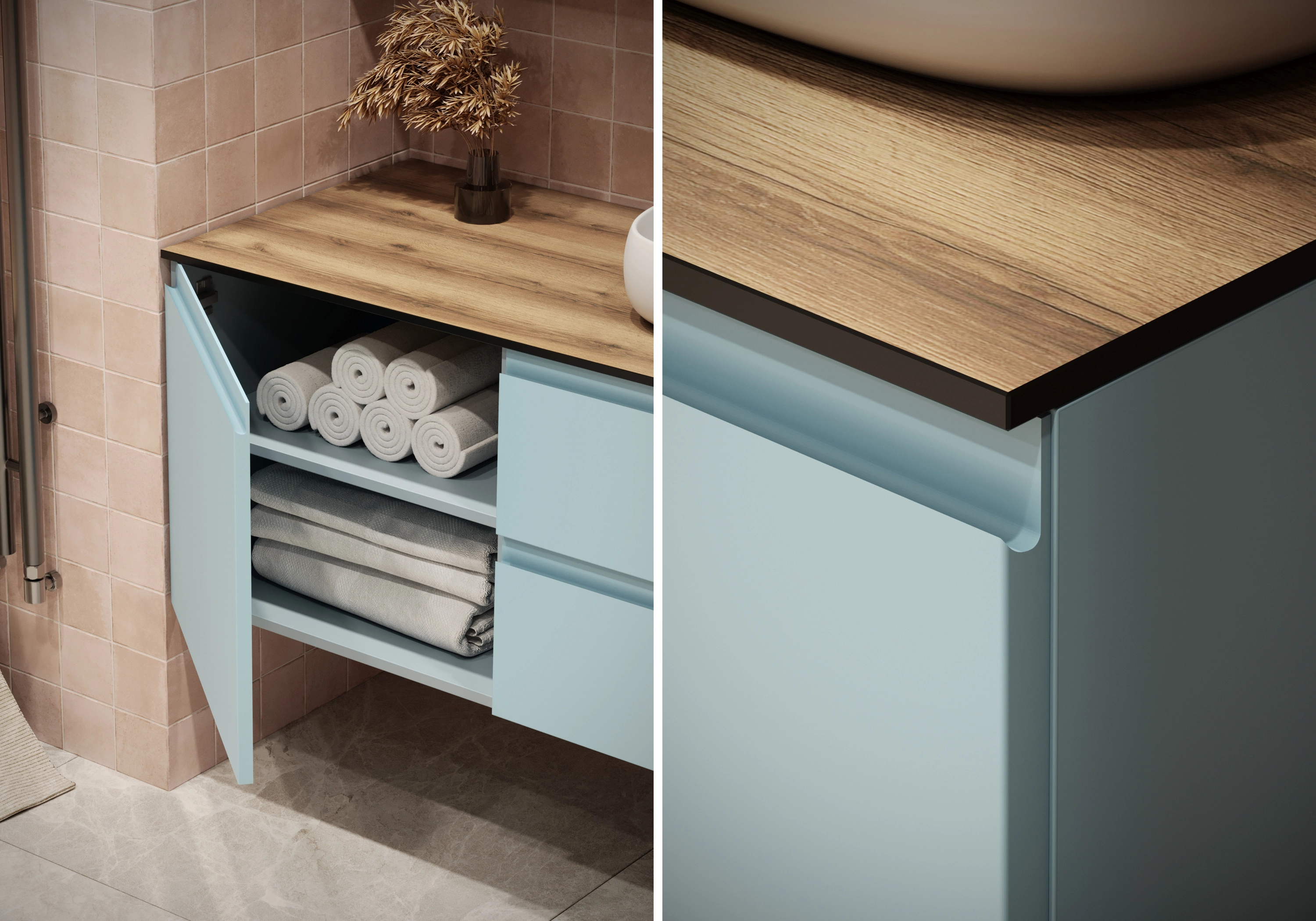 Подвесная тумба в ванную комнату Пьоджа-3