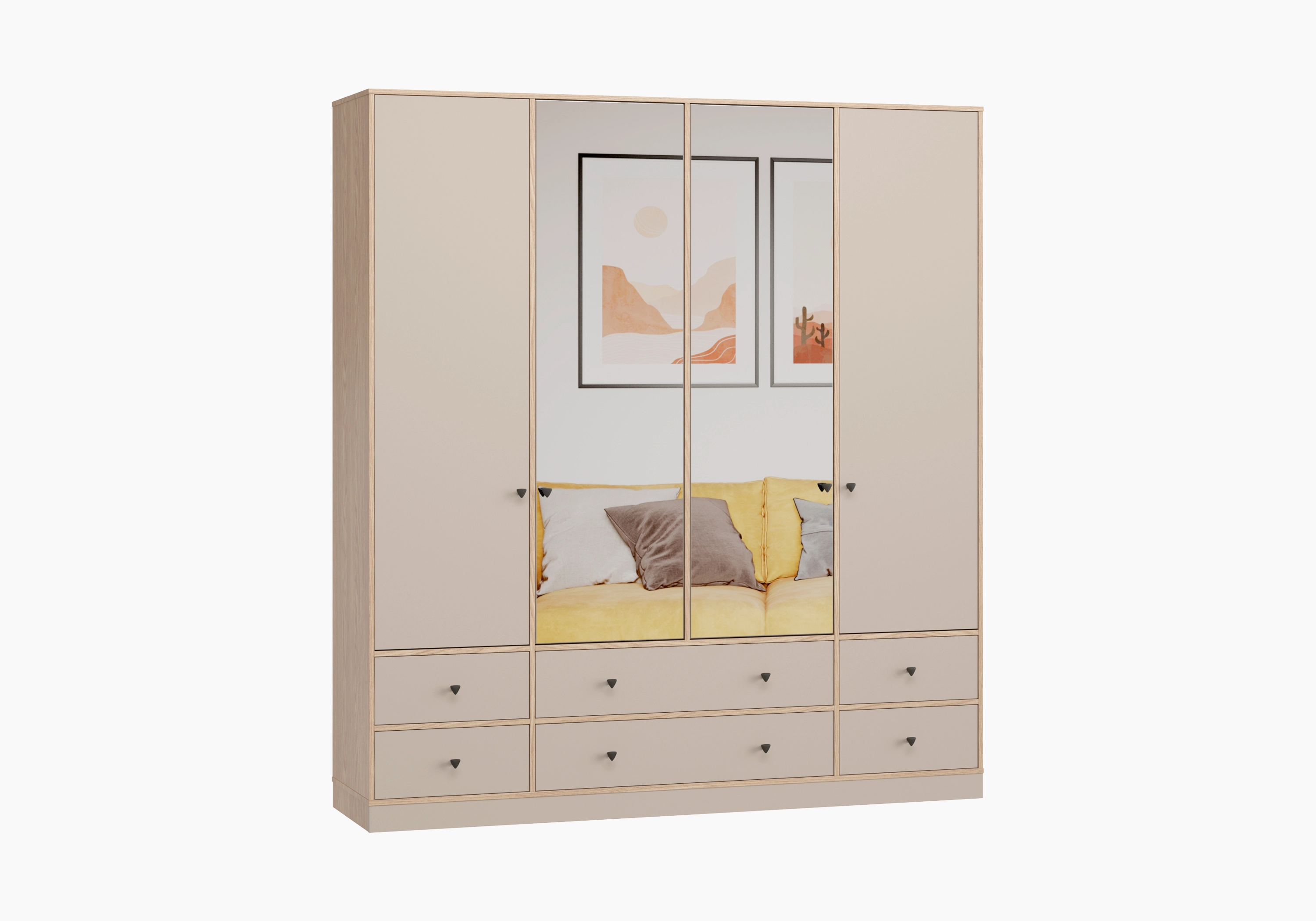 Шкаф в спальню Виггинс-4 с зеркалом