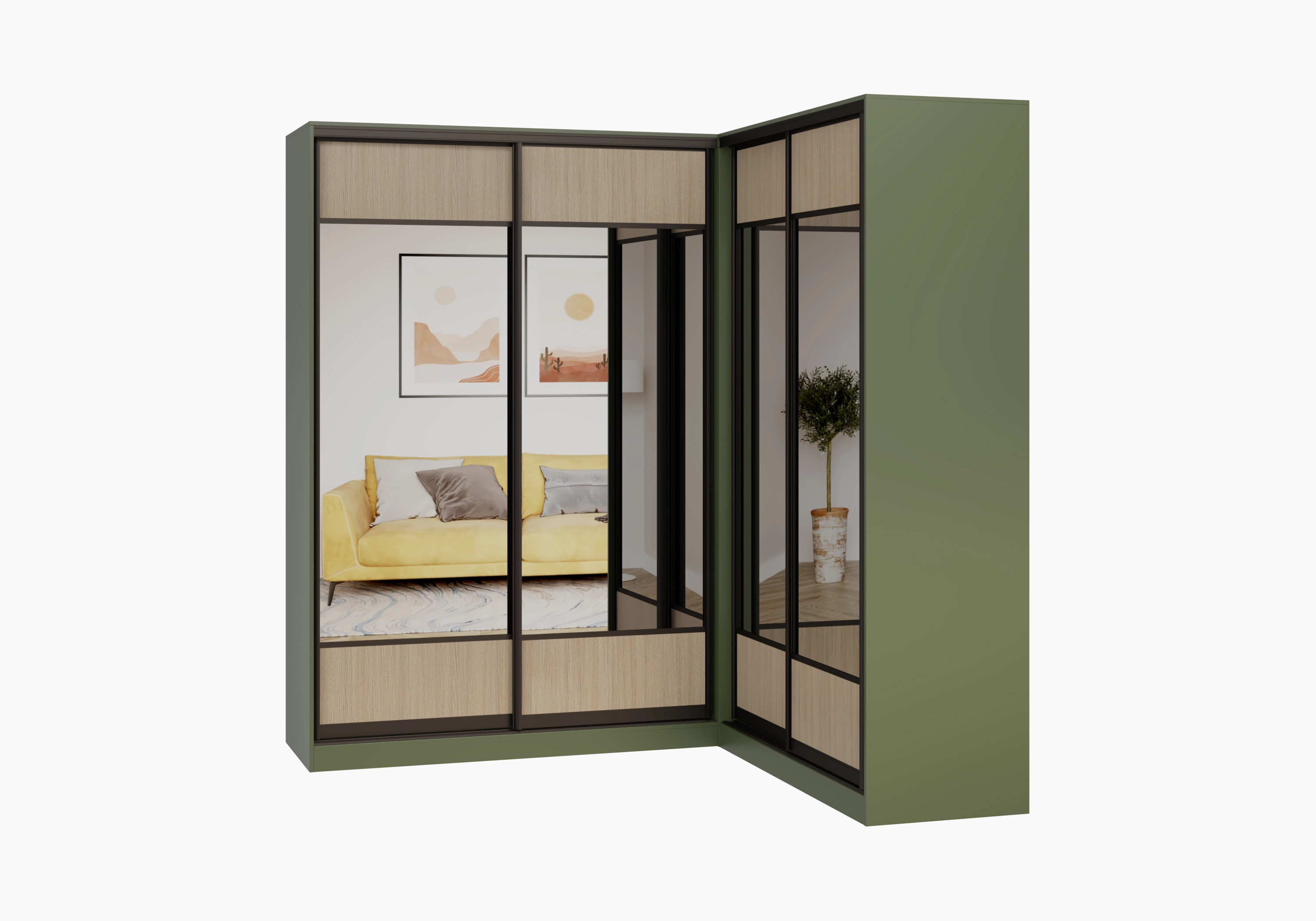 Шкаф-купе угловой Борден-6-1 2000 Премиум