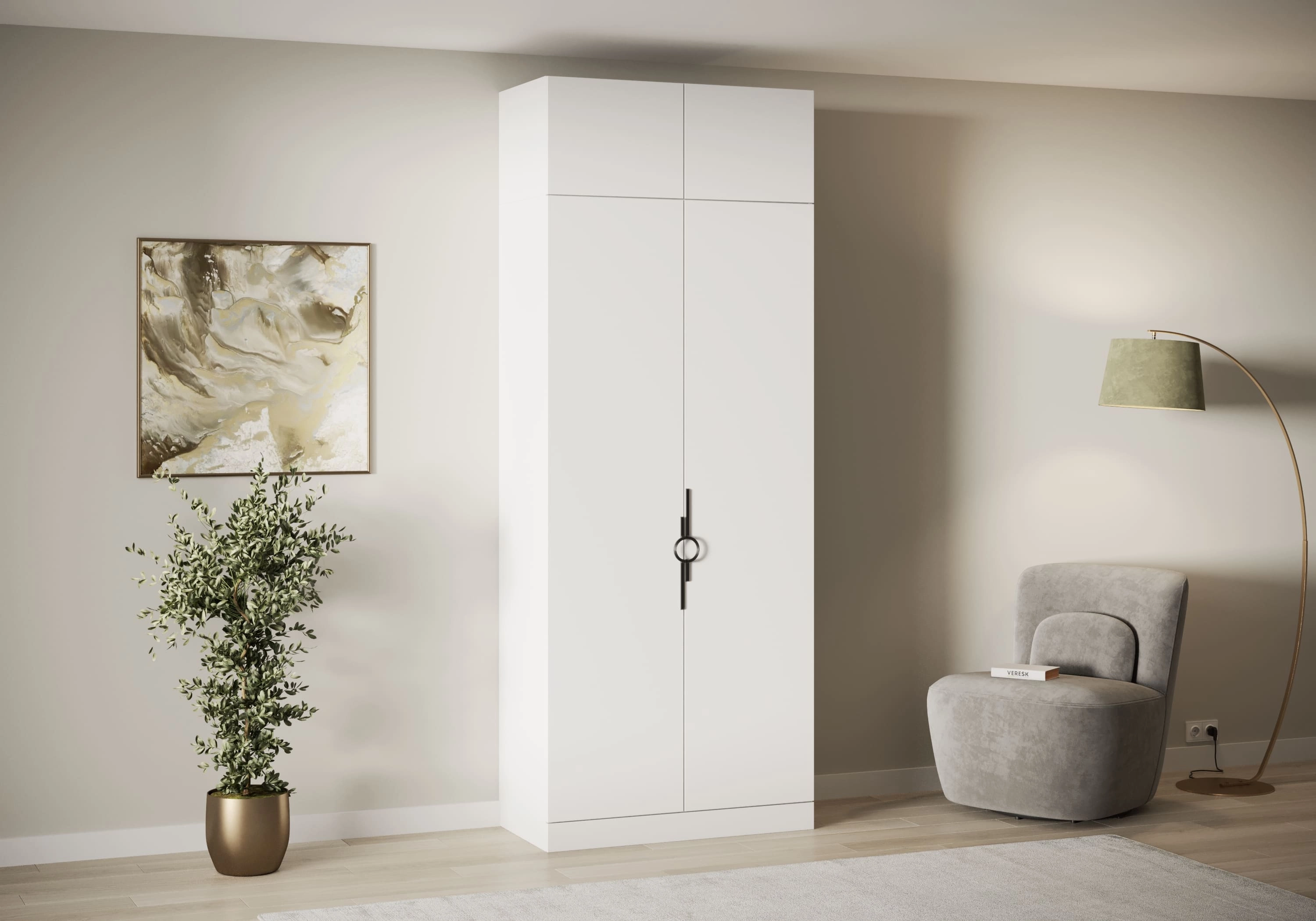 Распашной шкаф Элавия-2 Премиум с антресолью