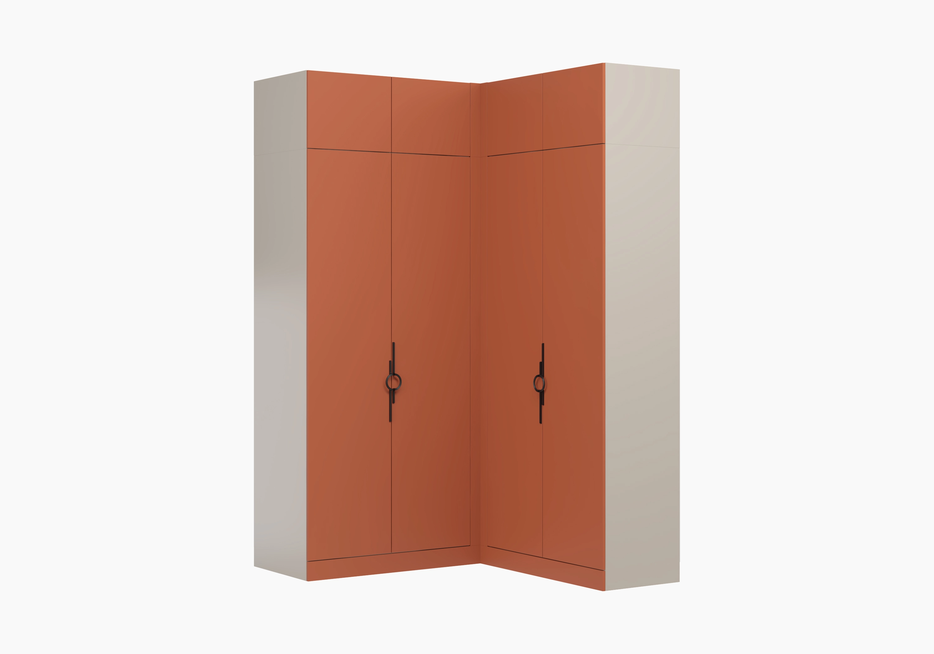 Распашной шкаф угловой Элавия-2-500 Премиум с антресолью