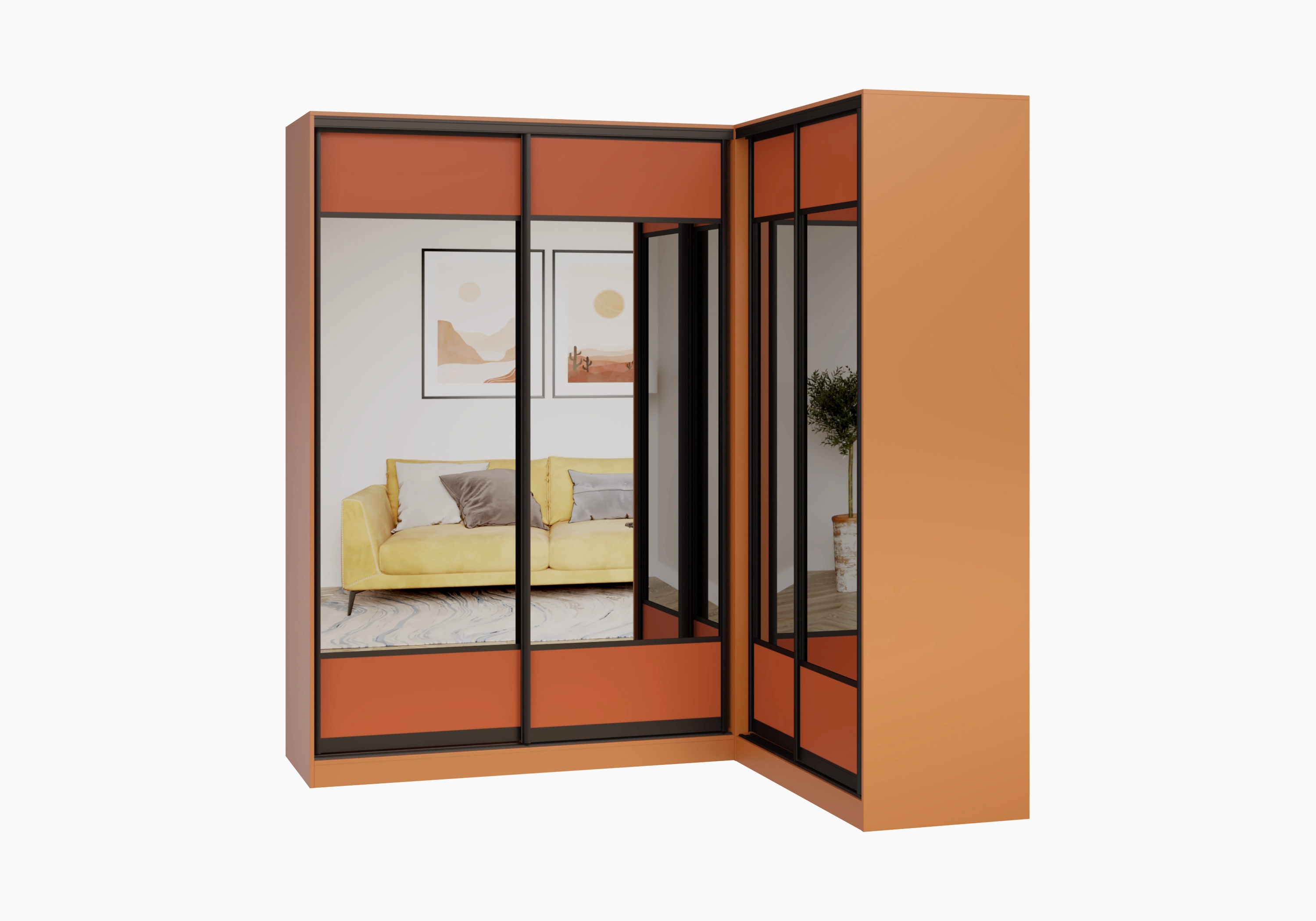 Шкаф-купе угловой Борден-6-1 1800 Премиум