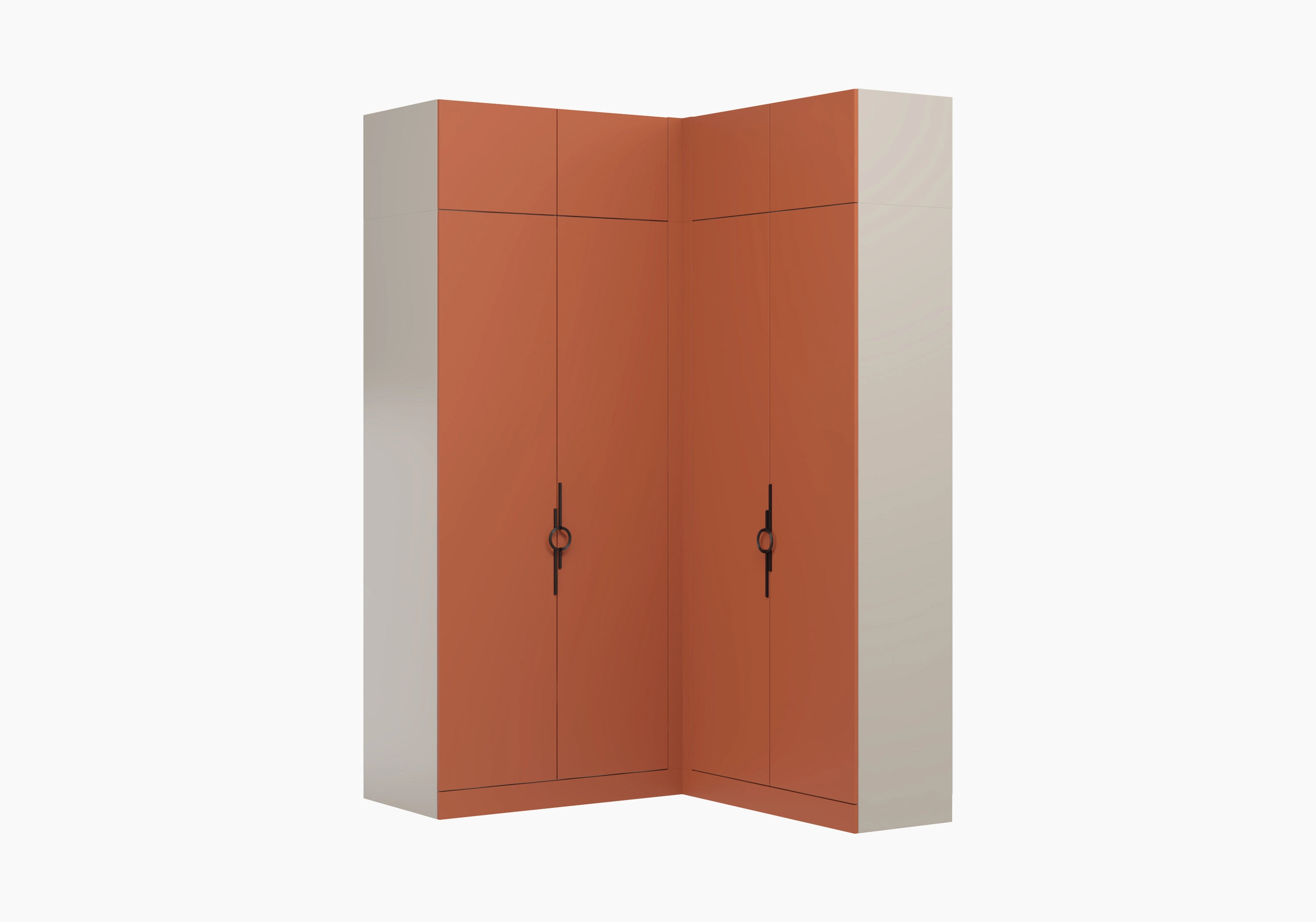 Распашной шкаф угловой Элавия-2-450 Премиум с антресолью