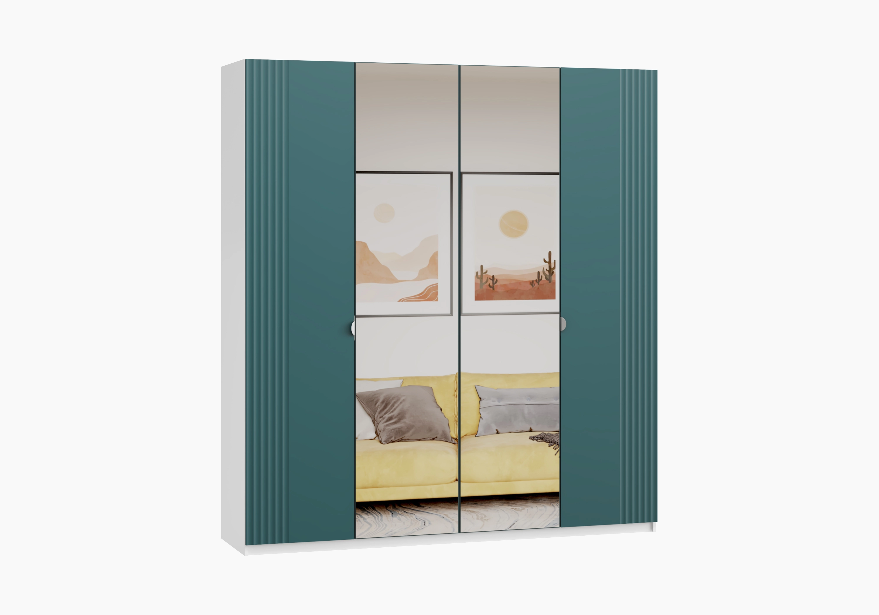 Распашной шкаф Санторини-4 с зеркалом