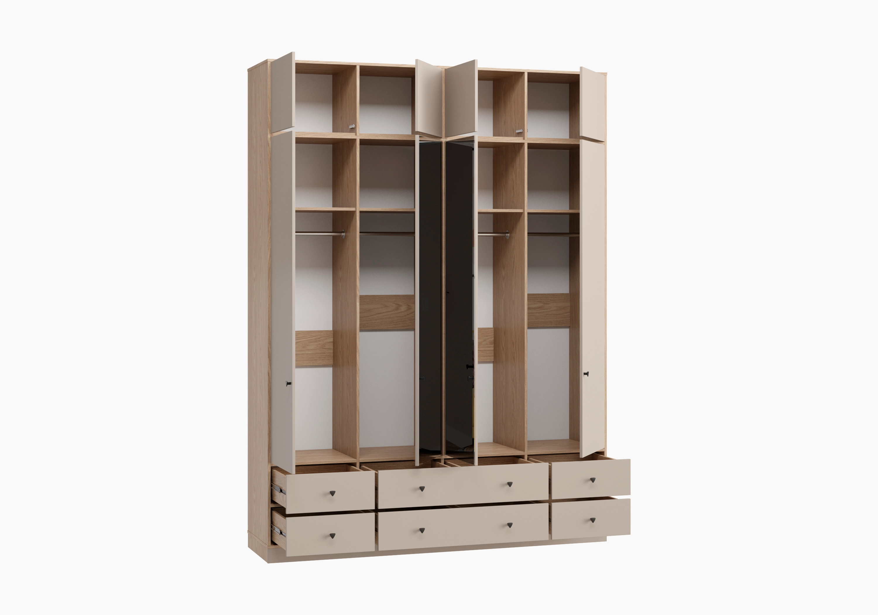 Шкаф с зеркалом Виггинс-4 с зеркалом и антресолью