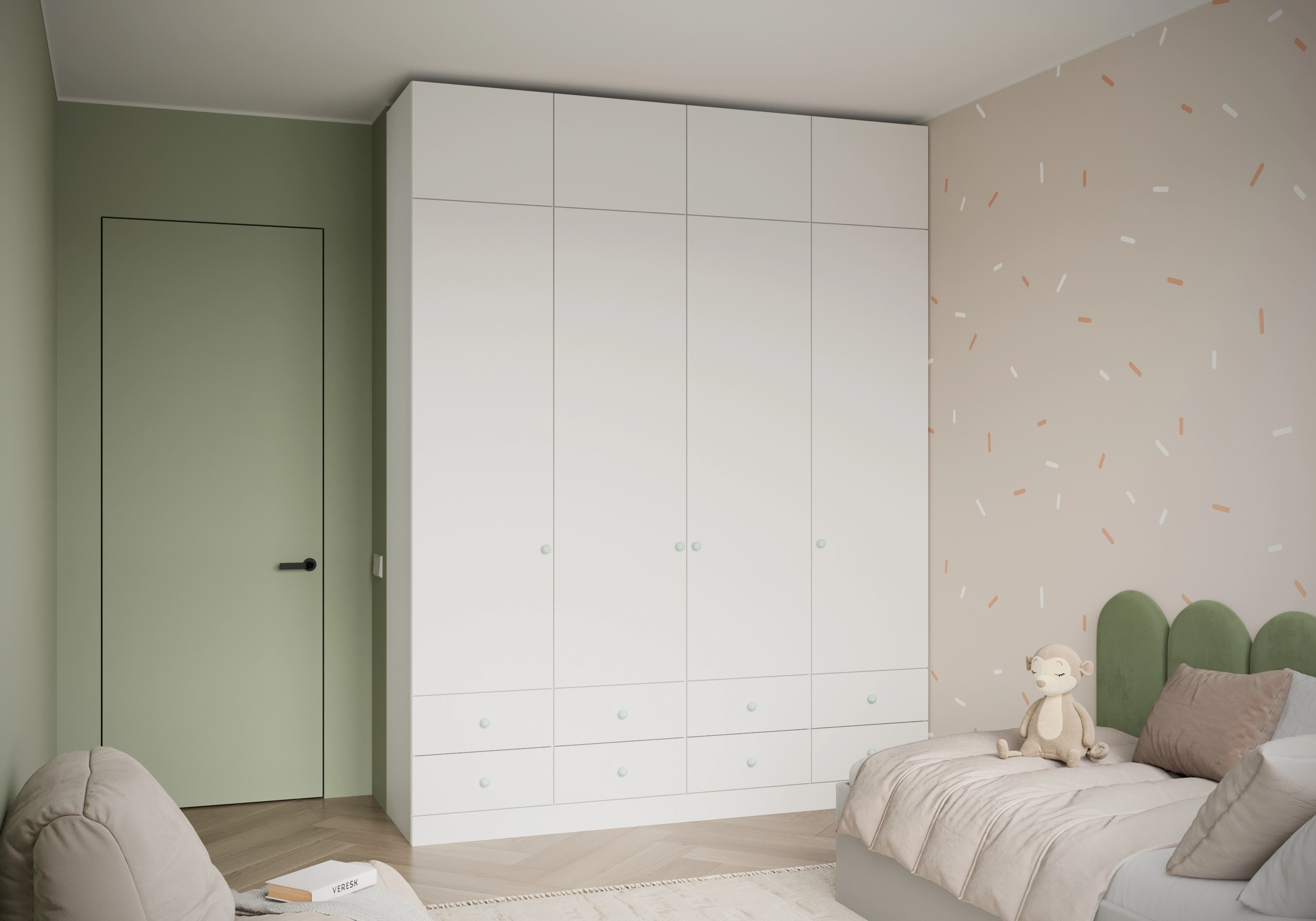 Распашной шкаф Капса-4.3.2 с антресолью