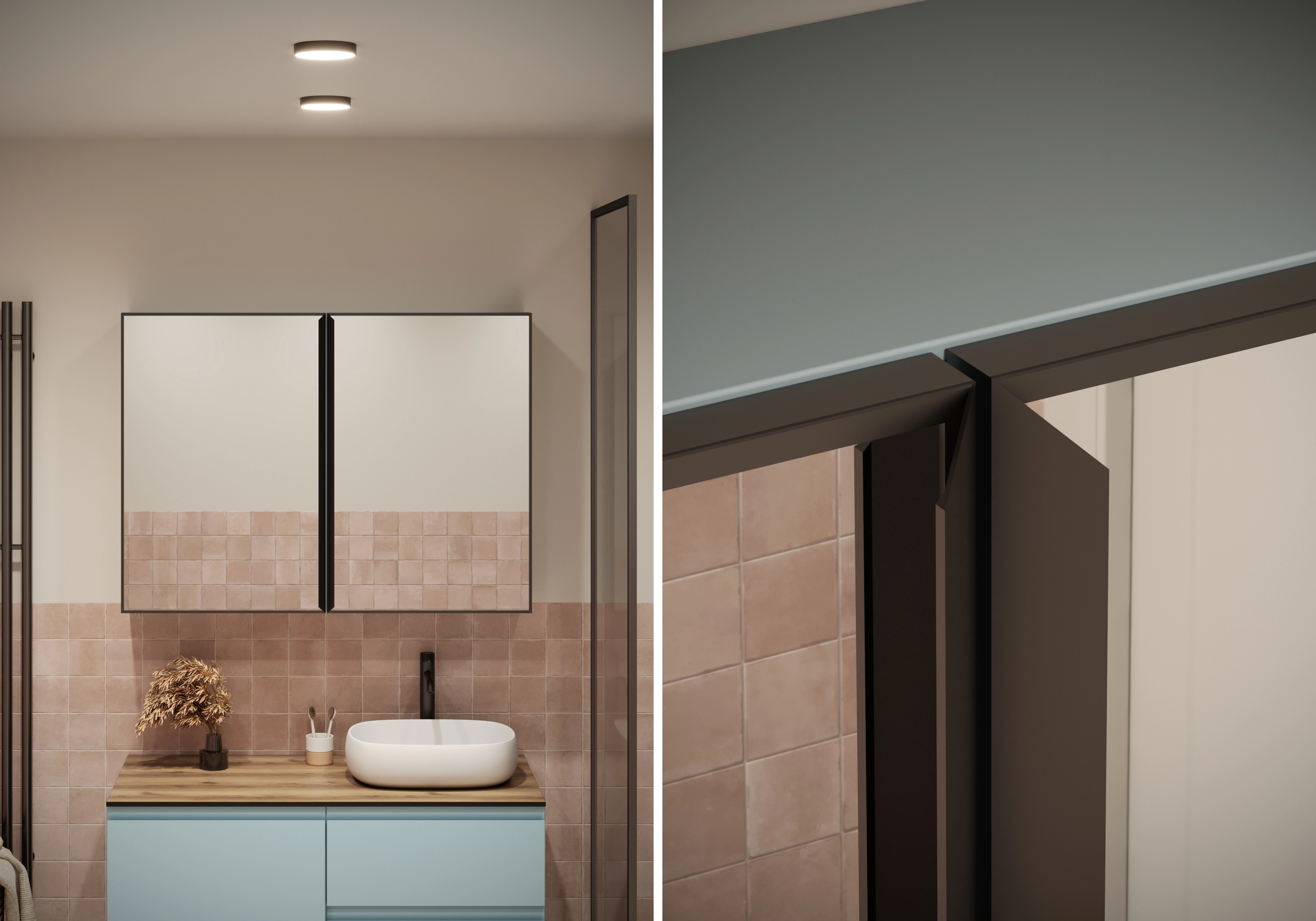 Шкаф в ванную комнату Пьоджа-3 подвесной с зеркалом