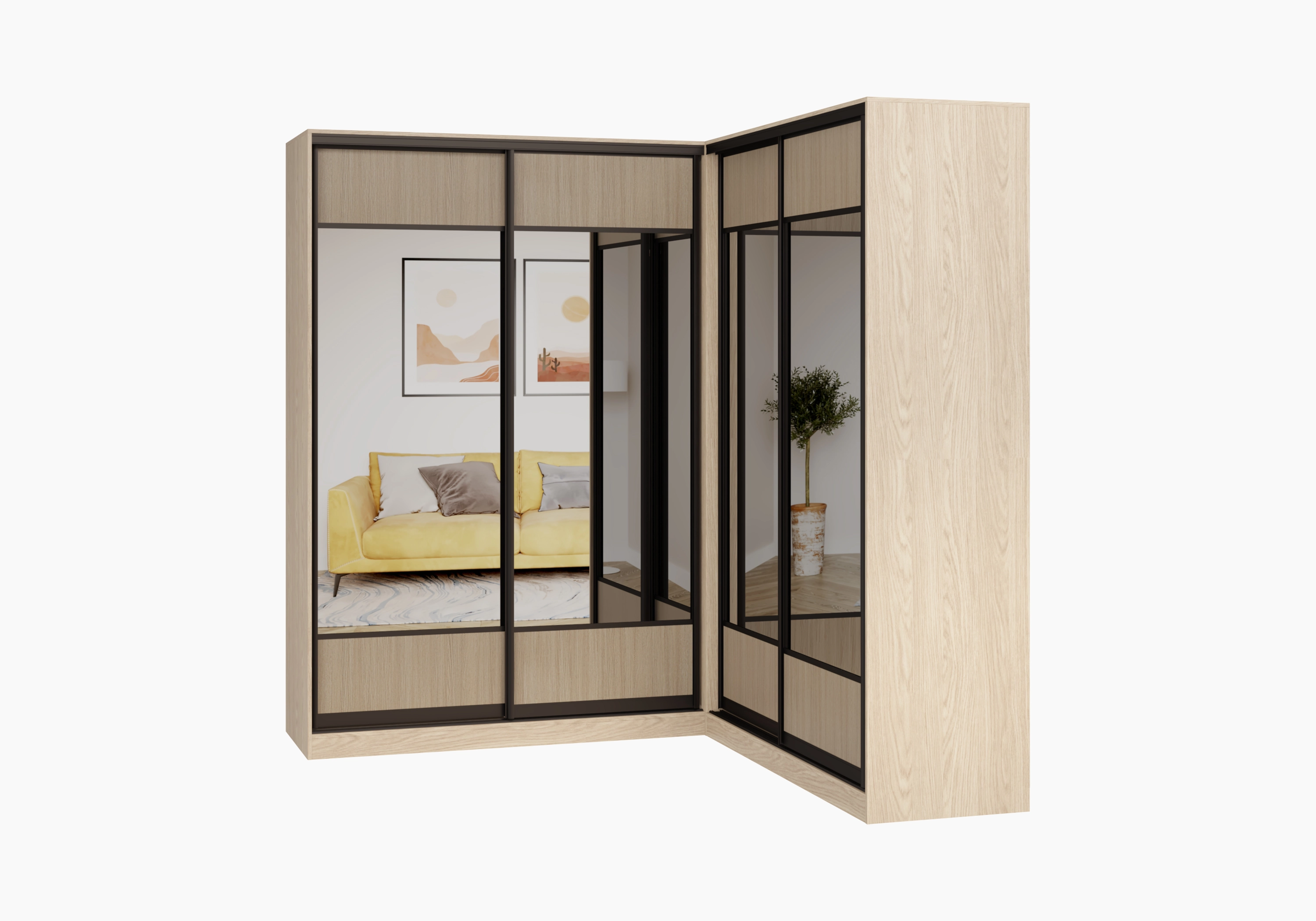 Шкаф-купе угловой Борден-6-1 2200 Премиум