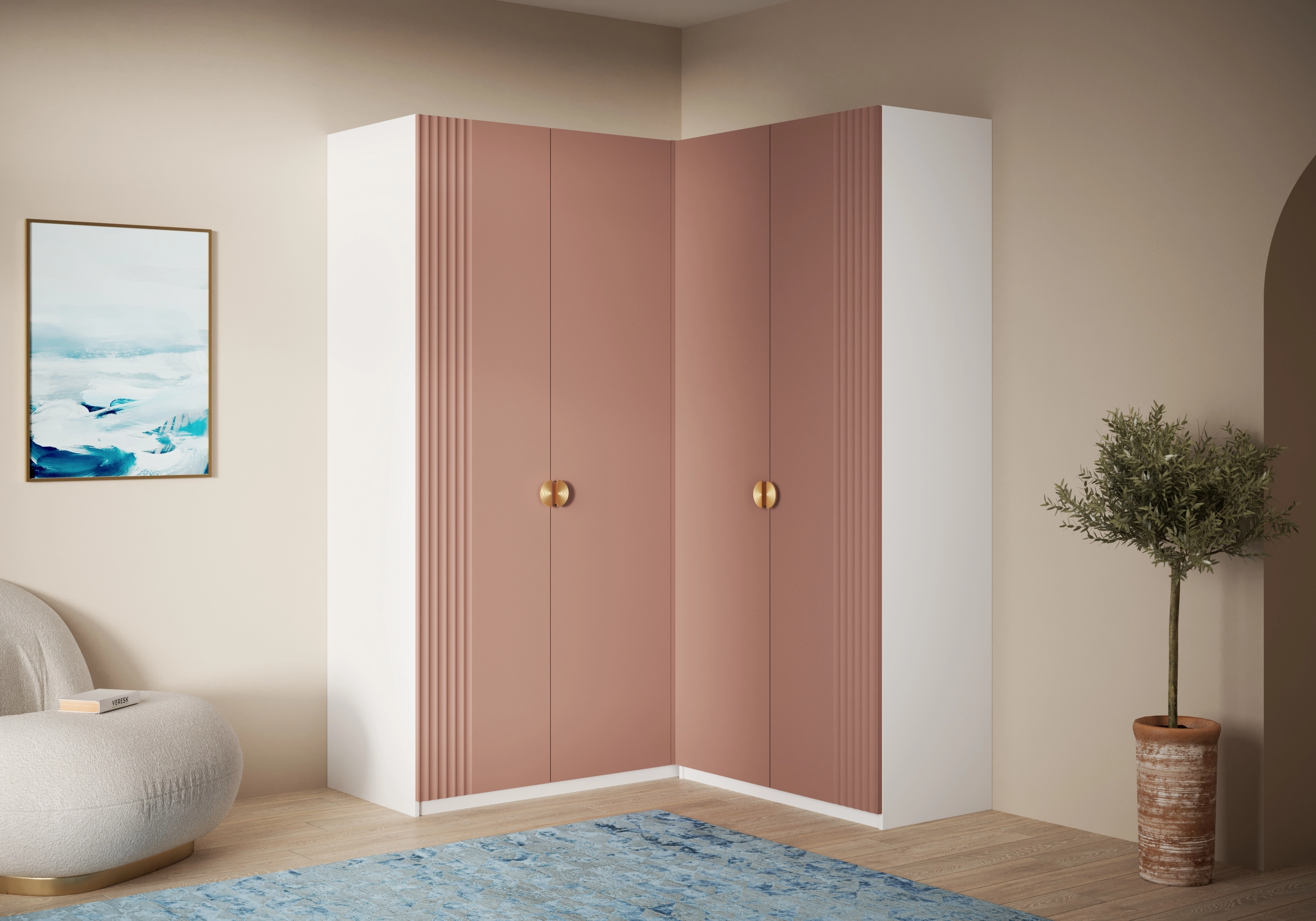 Распашной шкаф угловой Санторини-500 Лайф