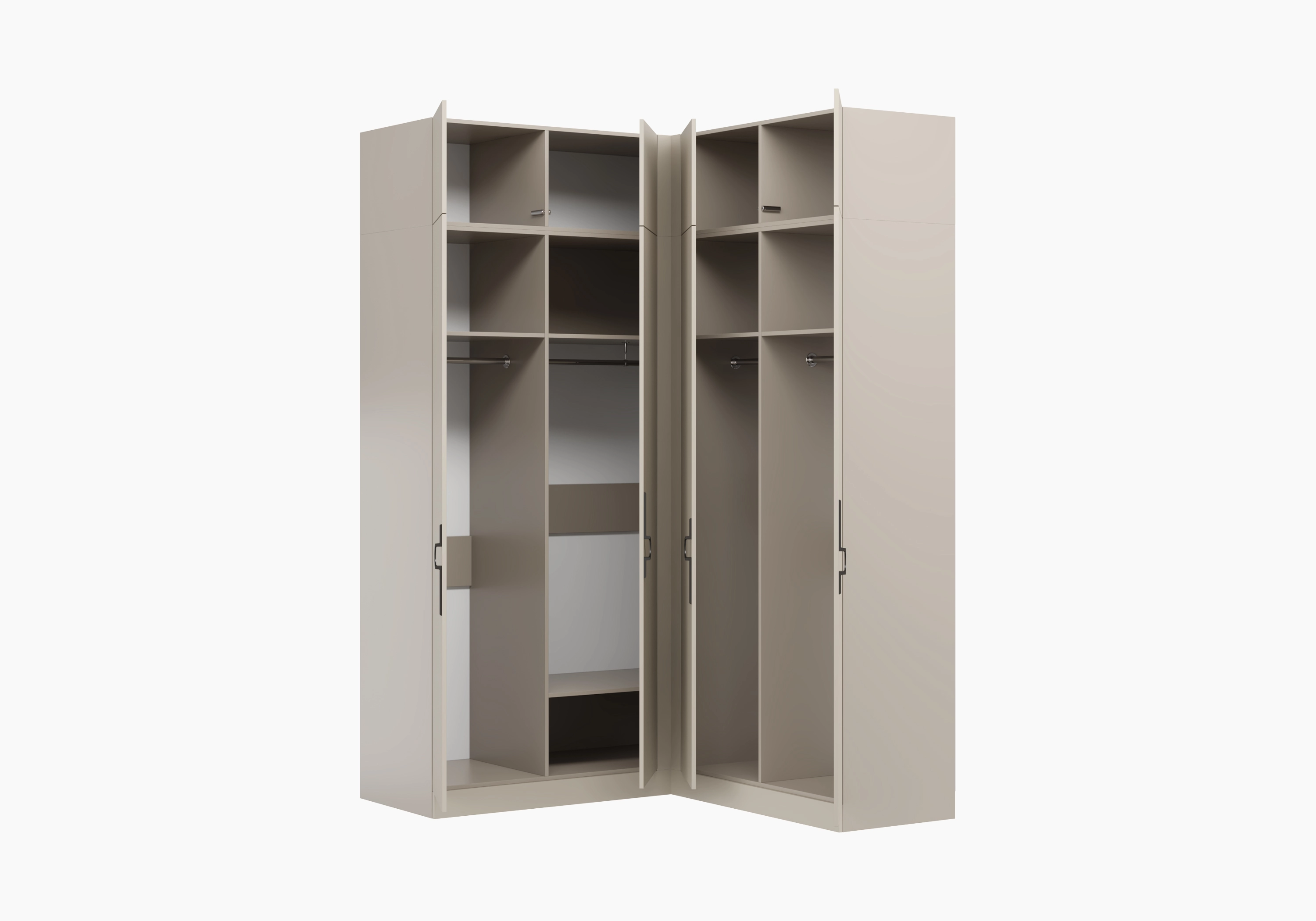 Распашной шкаф угловой Элавия-2-550 Премиум с антресолью