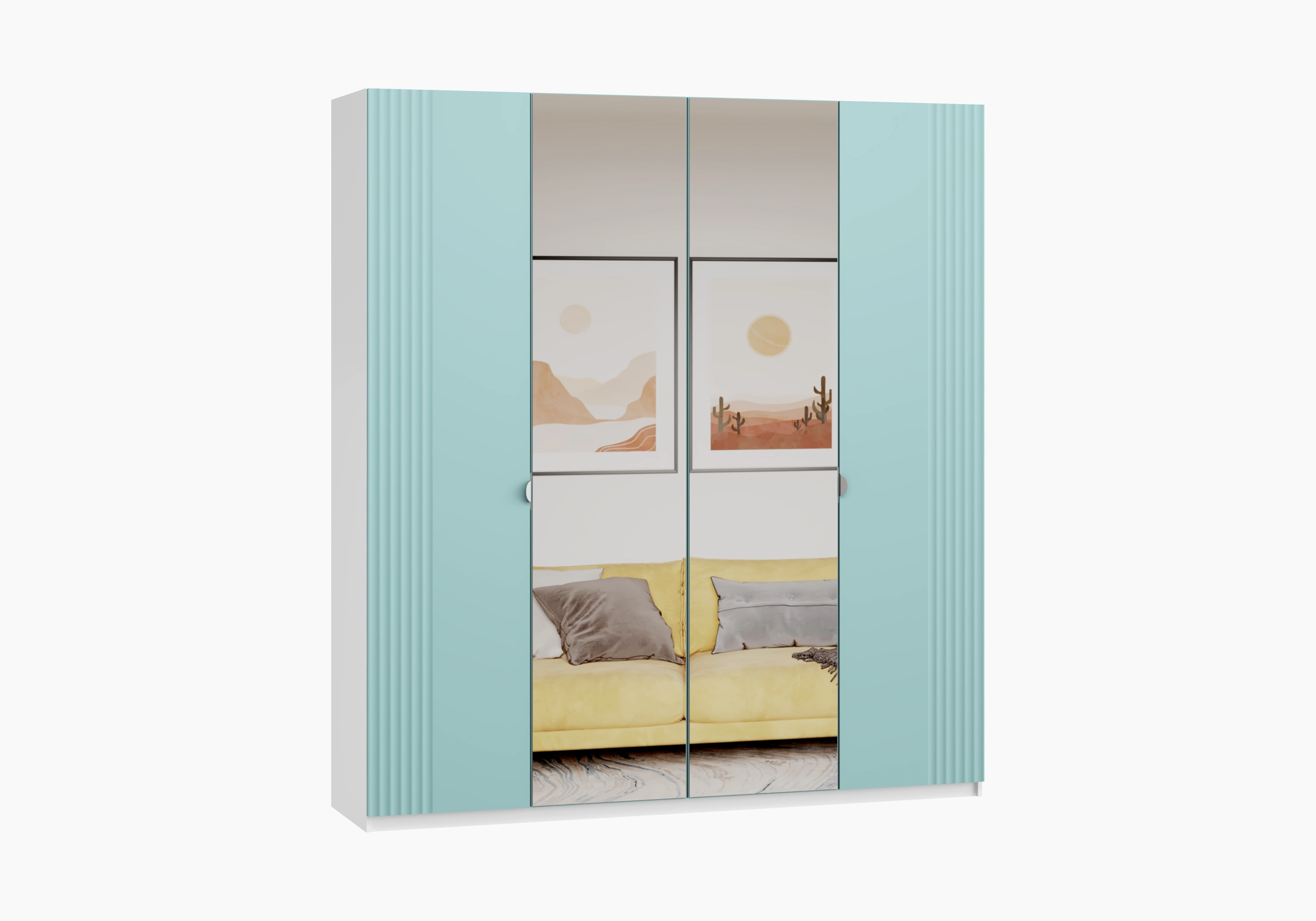 Распашной шкаф Санторини-4 с зеркалом