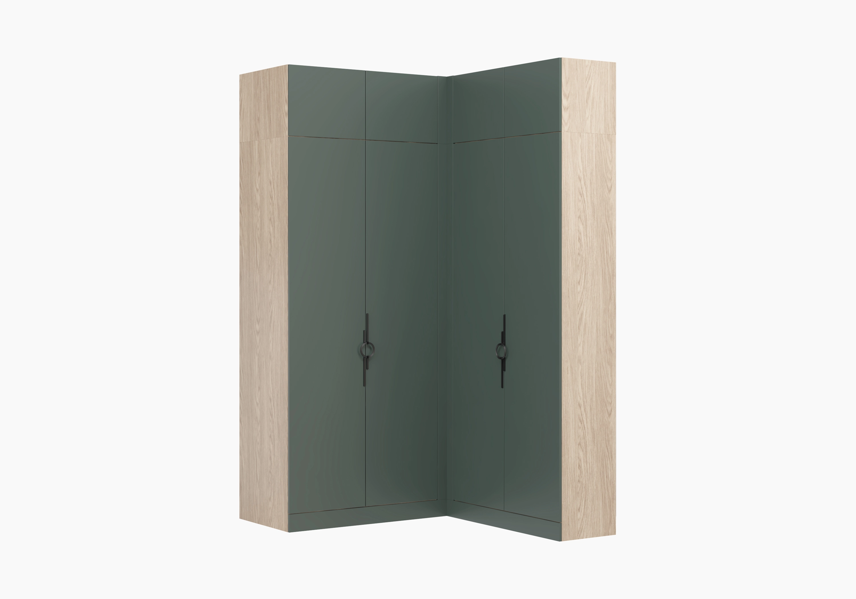 Распашной шкаф угловой Элавия-2-400 Премиум с антресолью