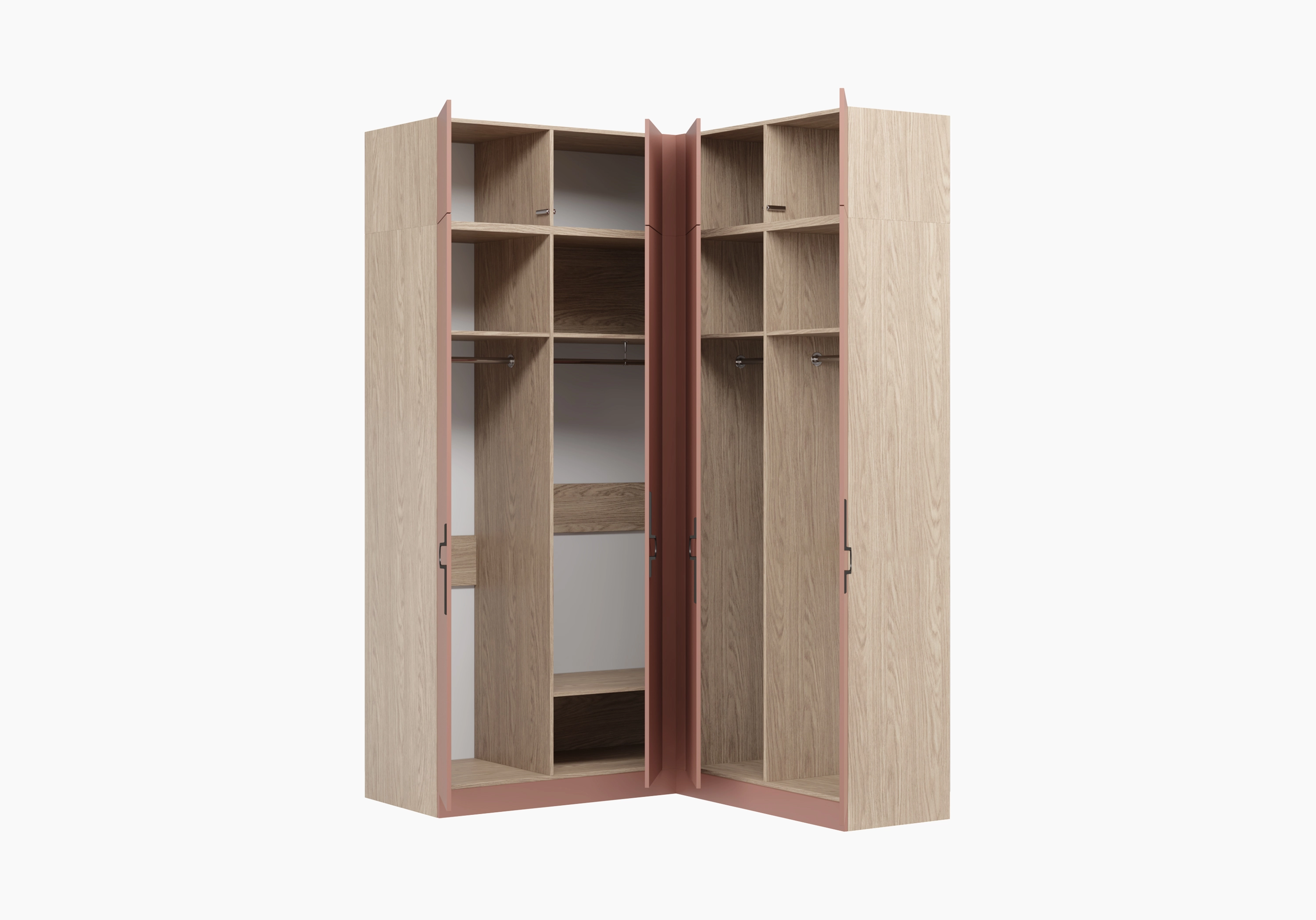 Распашной шкаф угловой Элавия-2-500 Премиум с антресолью