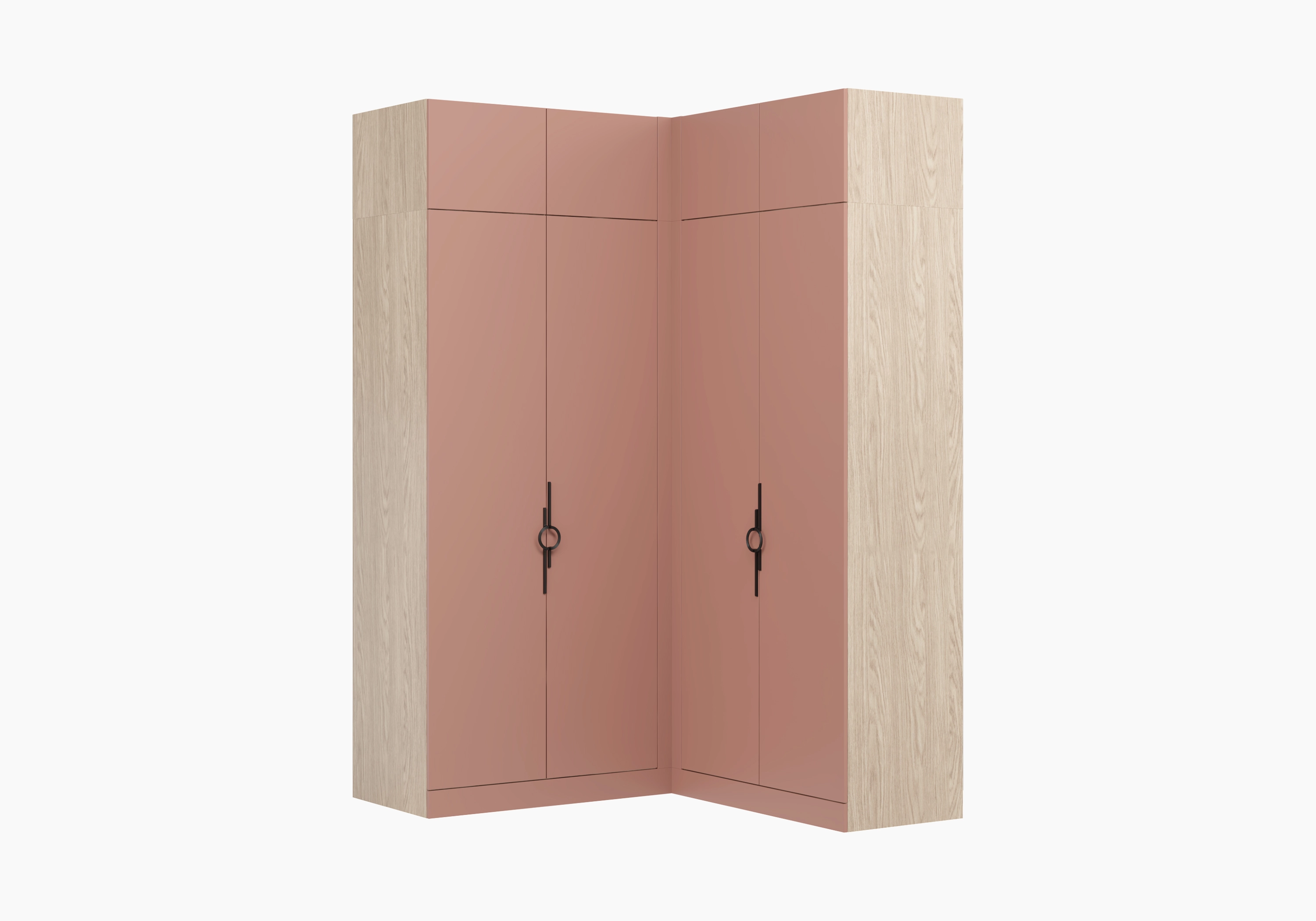 Распашной шкаф угловой Элавия-2-550 Премиум с антресолью