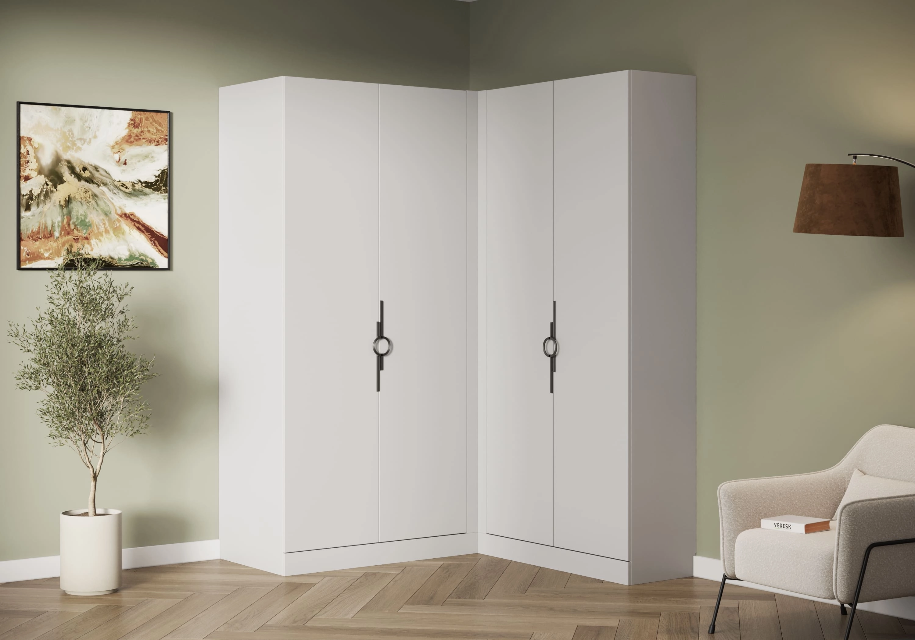 Распашной шкаф угловой Элавия-2-400