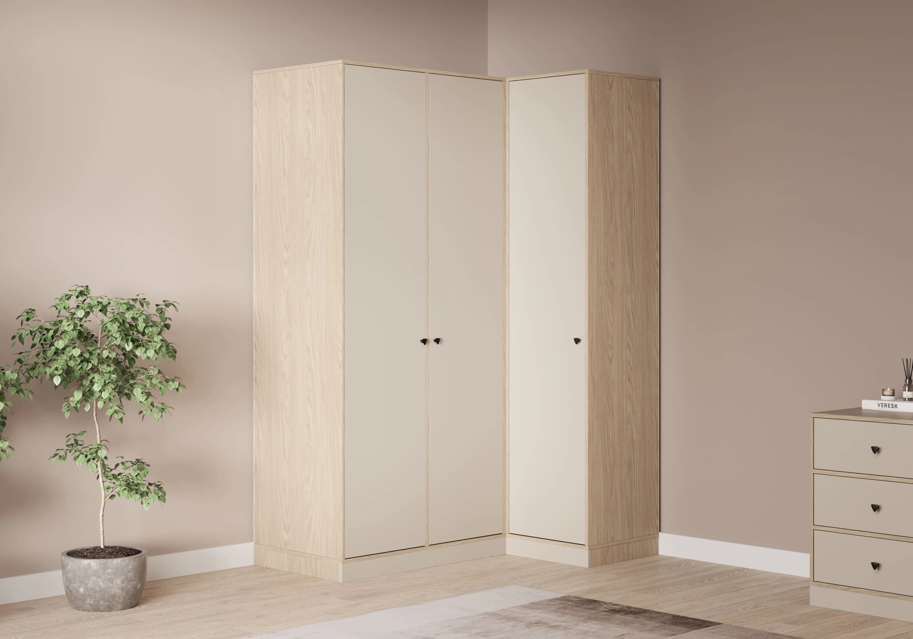 Распашной шкаф угловой Виггинс-2.1 500