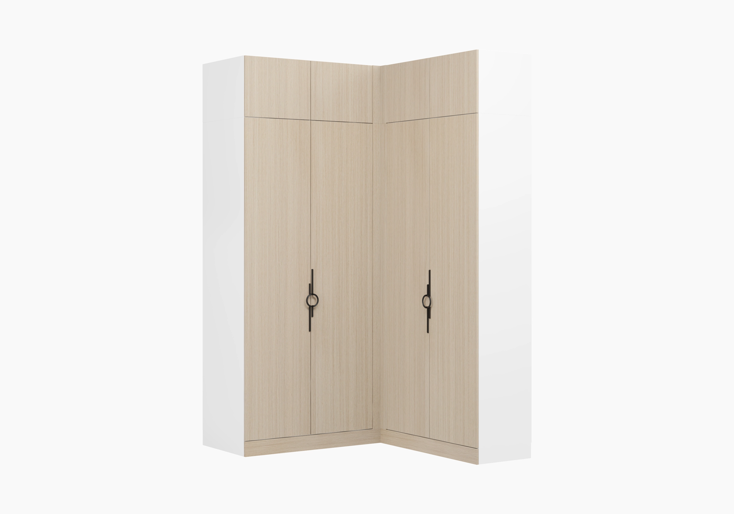 Распашной шкаф угловой Элавия-2-450 Премиум с антресолью