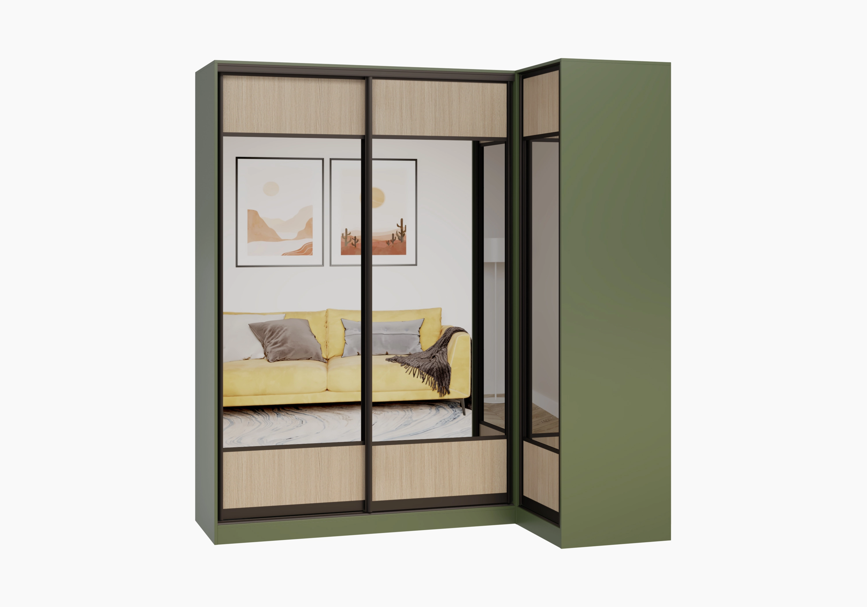 Шкаф-купе угловой Борден-5-1 1200 Премиум