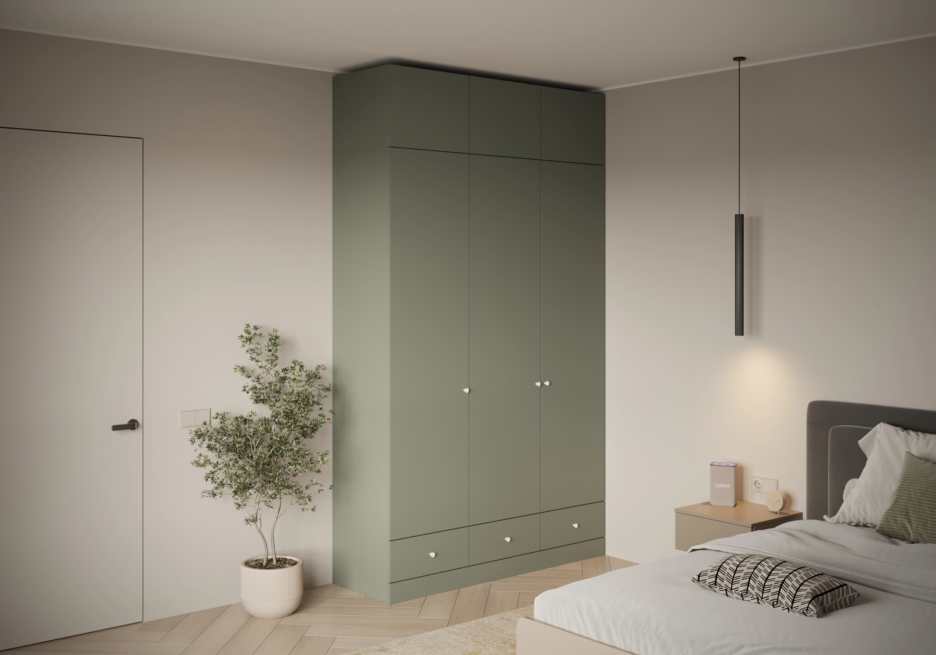 Распашной шкаф Капса-3.3.1 с антресолью