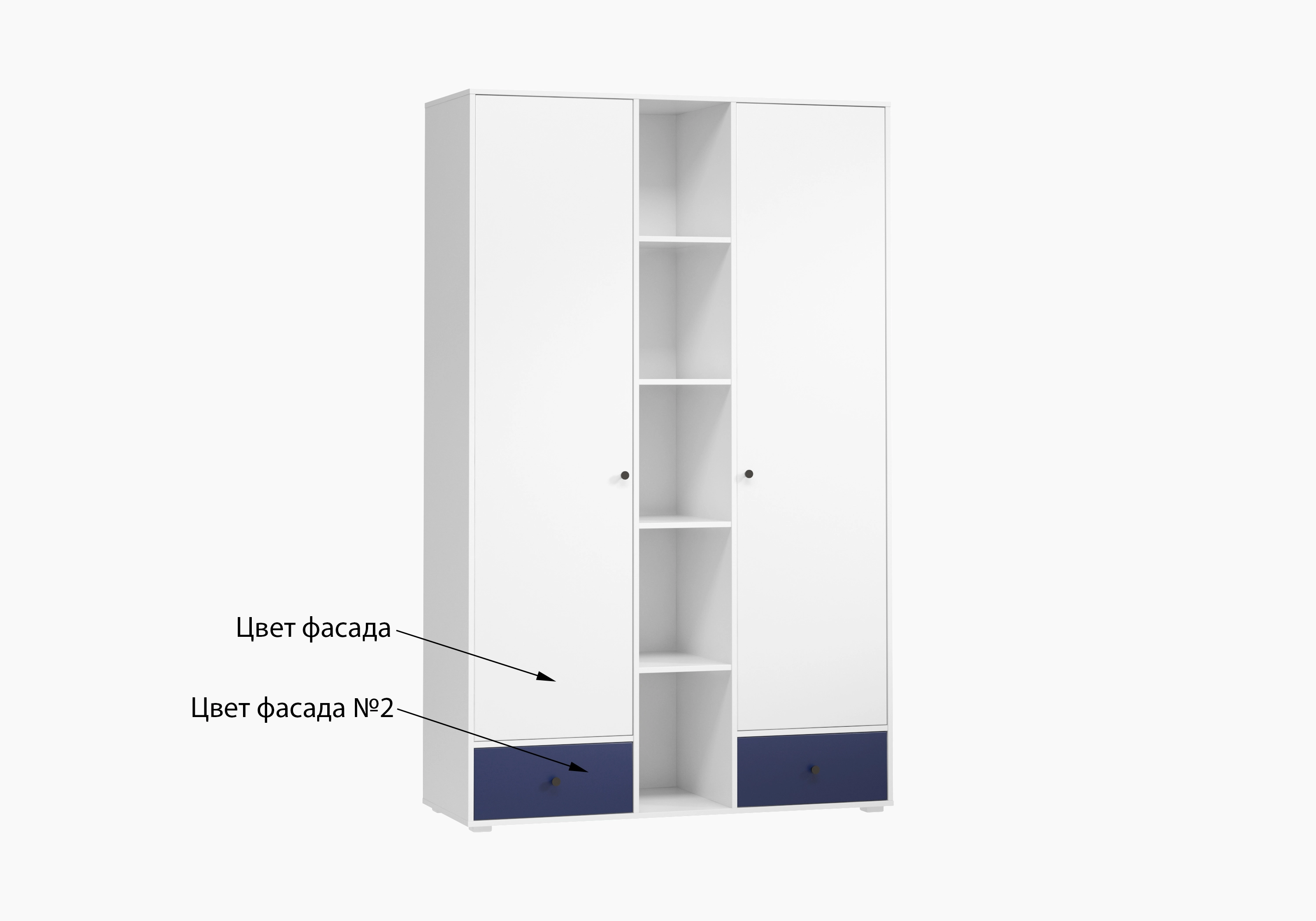 Распашной шкаф для коридора Юлара-2.3Н