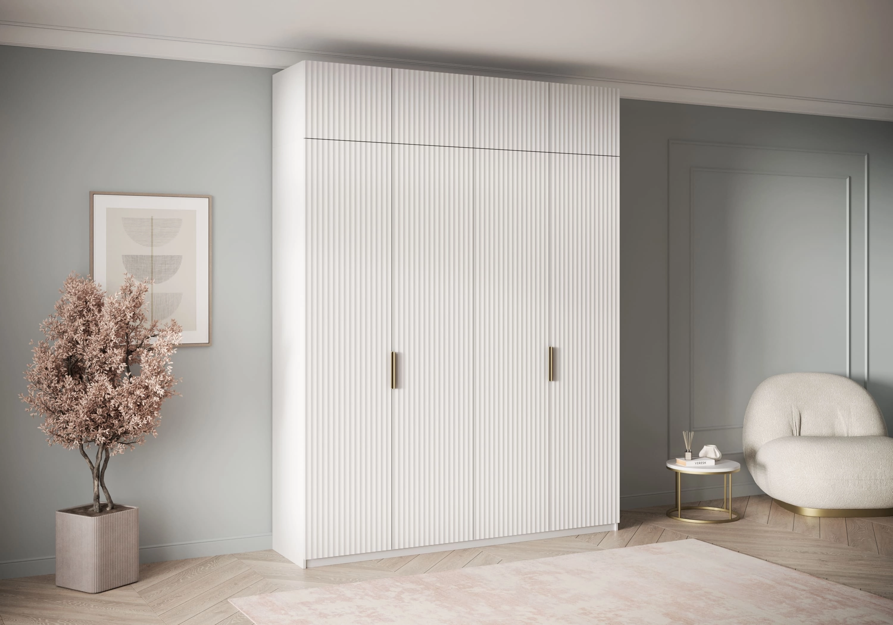 Распашной шкаф Шармель-4.2 Лайф Эмаль с антресолью