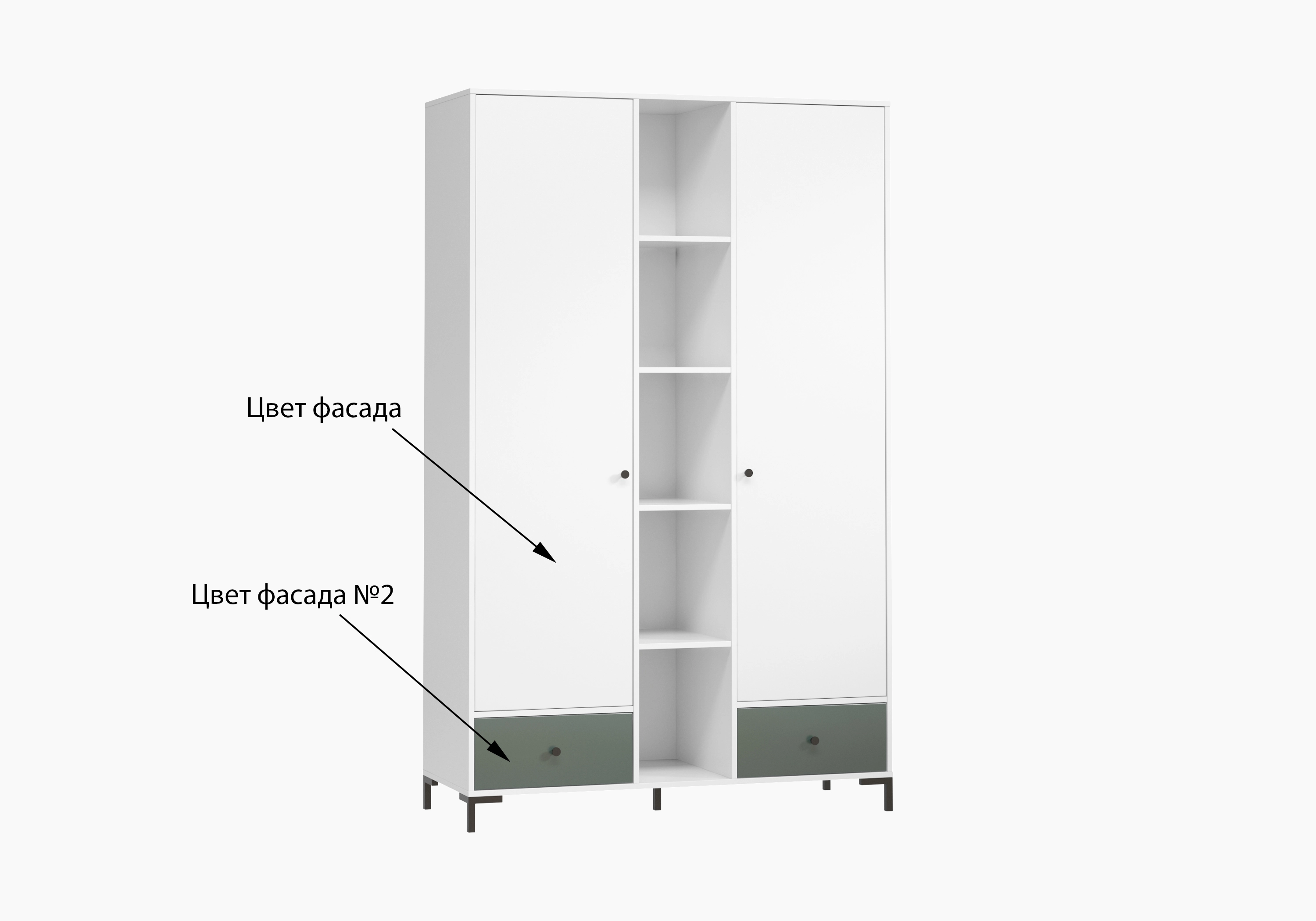 Распашной шкаф в спальню Юлара-2.3