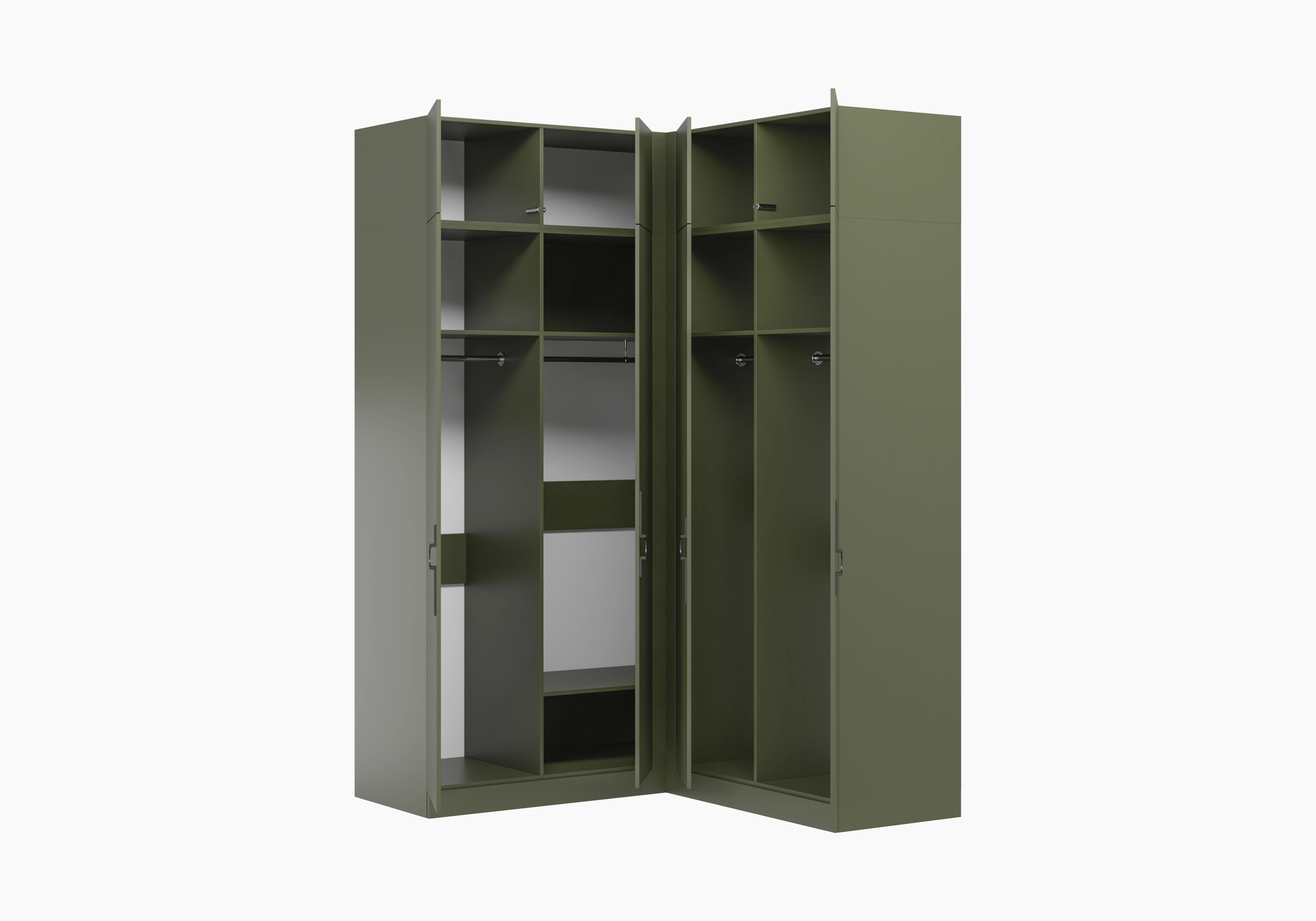 Распашной шкаф угловой Элавия-2-600 с антресолью