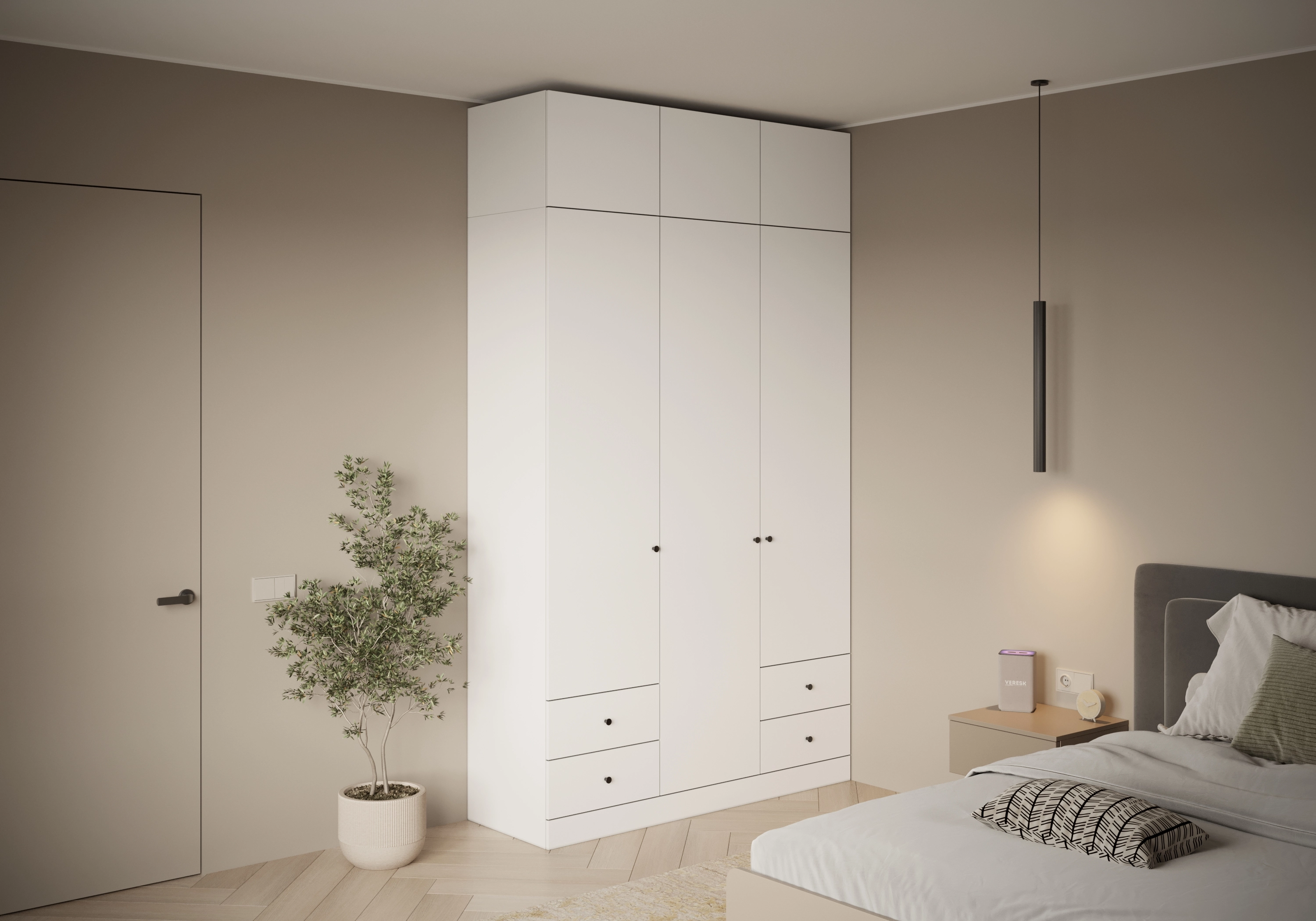 Распашной шкаф Капса-3.2.2 с антресолью