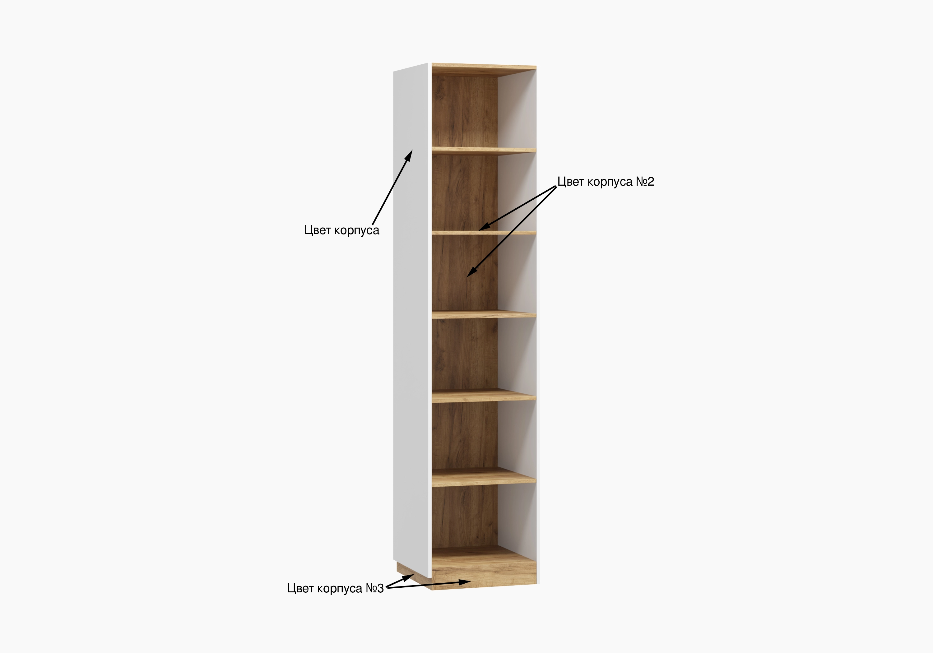 Торцевой стеллаж Салленс с полками