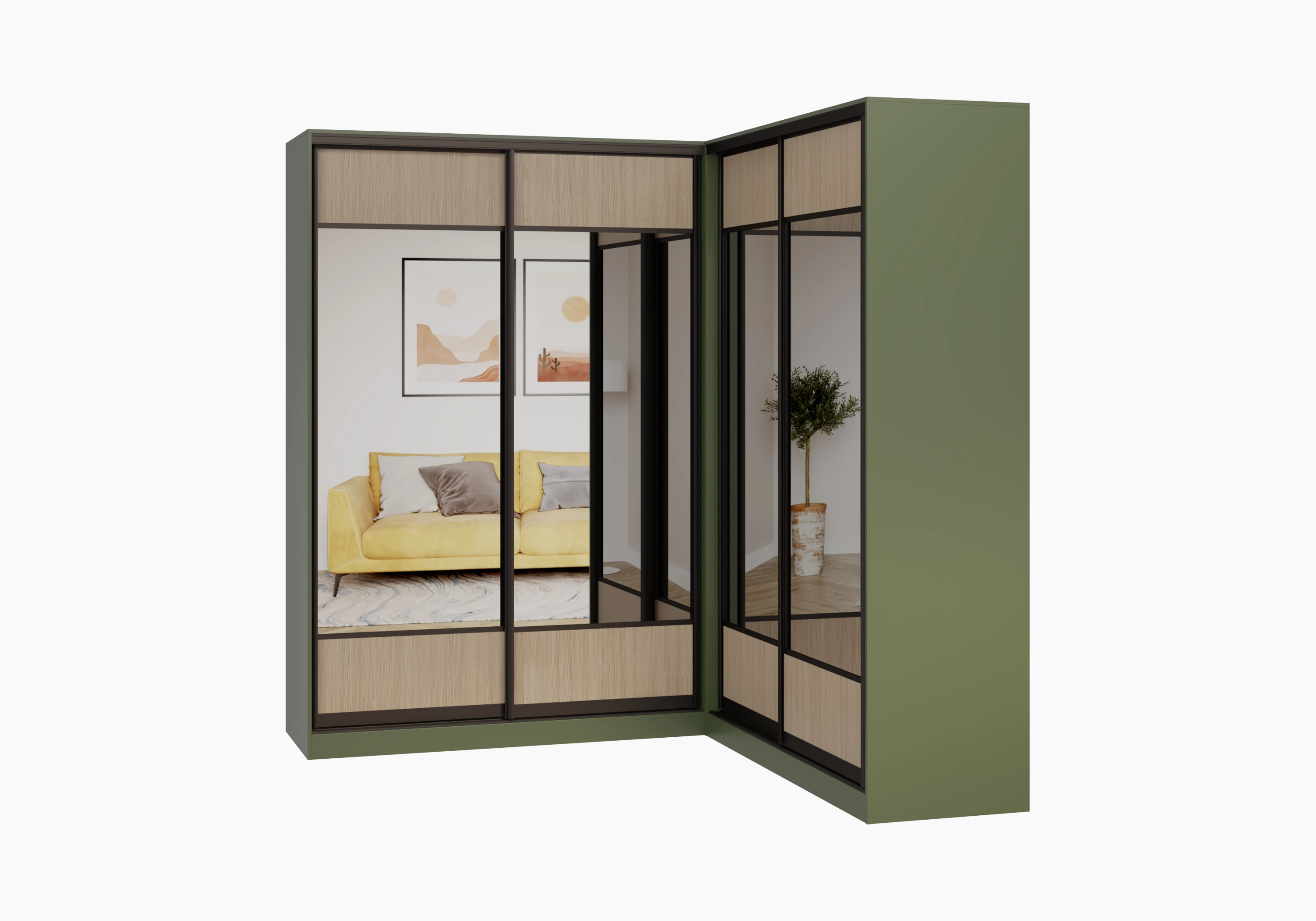 Шкаф-купе угловой Борден-6-1 2200 Премиум