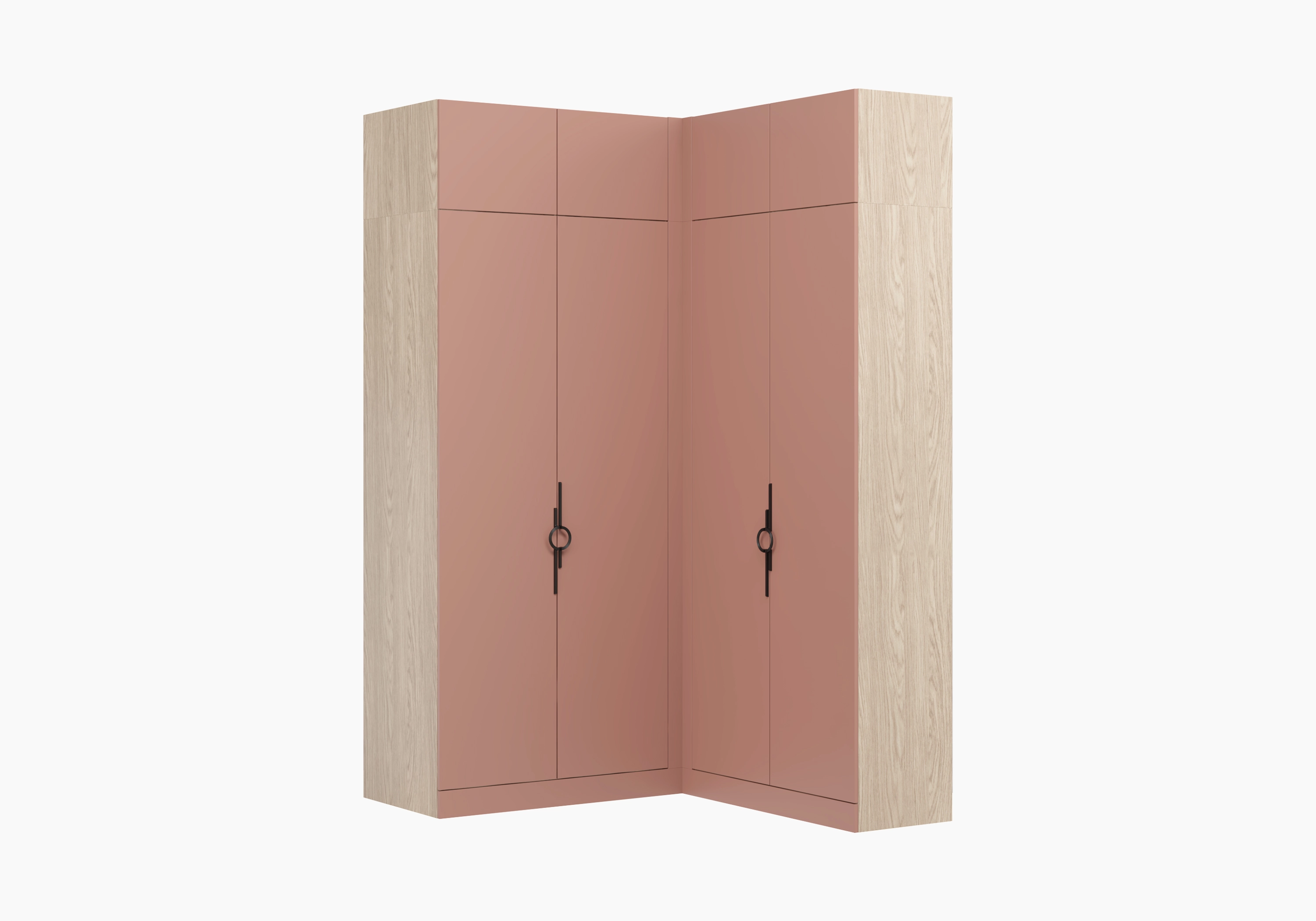 Распашной шкаф угловой Элавия-2-450 Премиум с антресолью