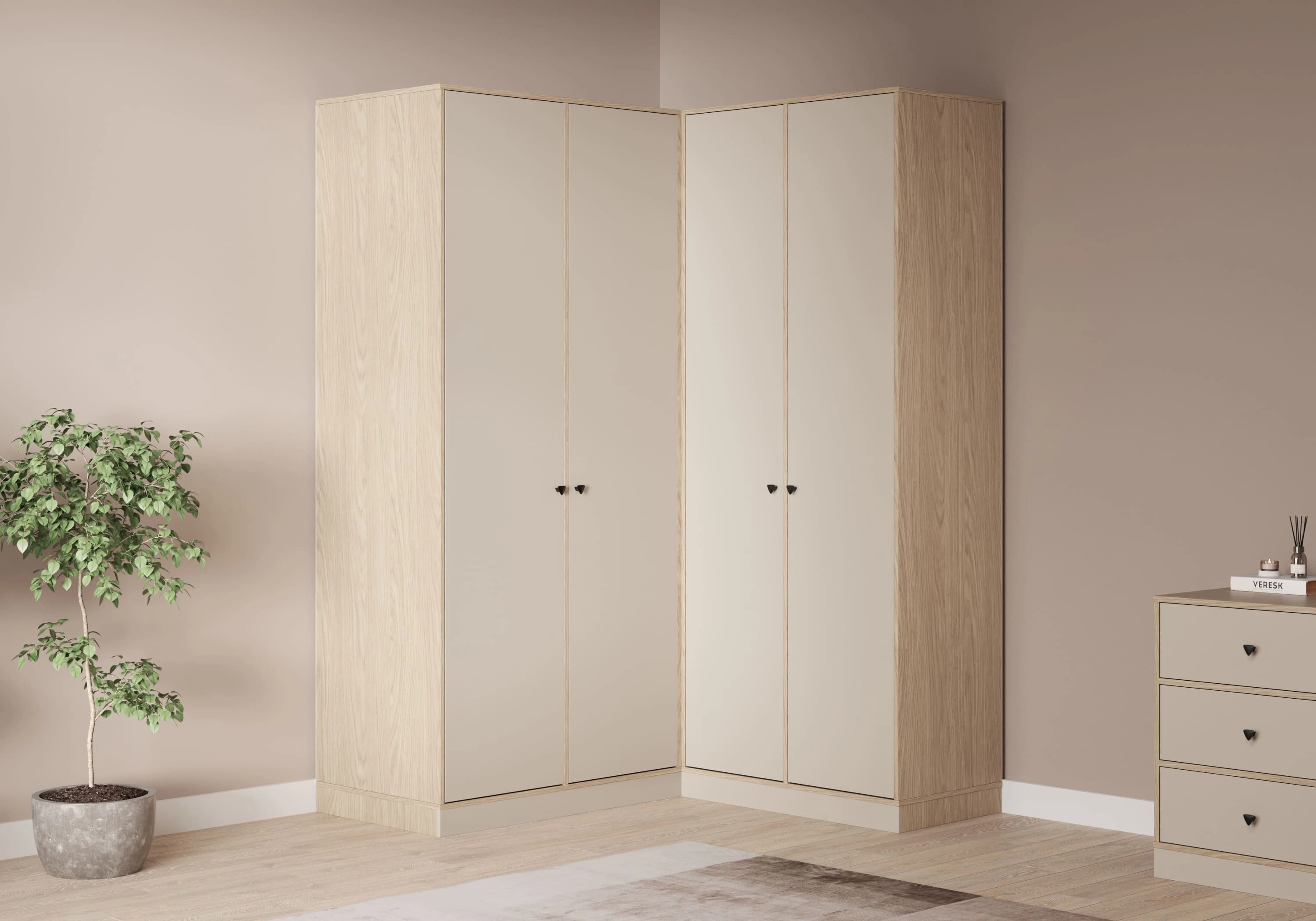 Распашной шкаф угловой Виггинс-2.2 500