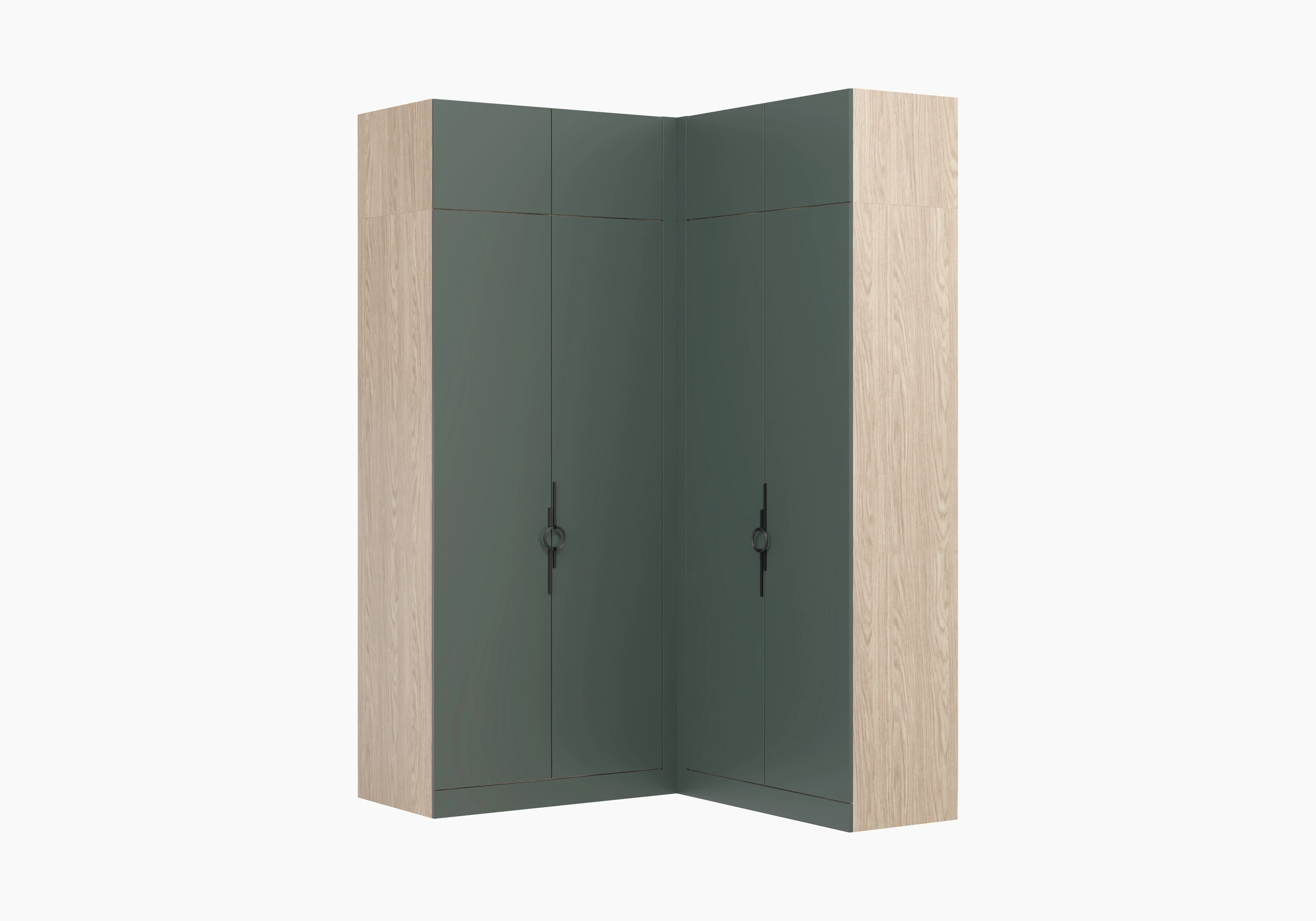 Распашной шкаф угловой Элавия-2-500 Премиум с антресолью